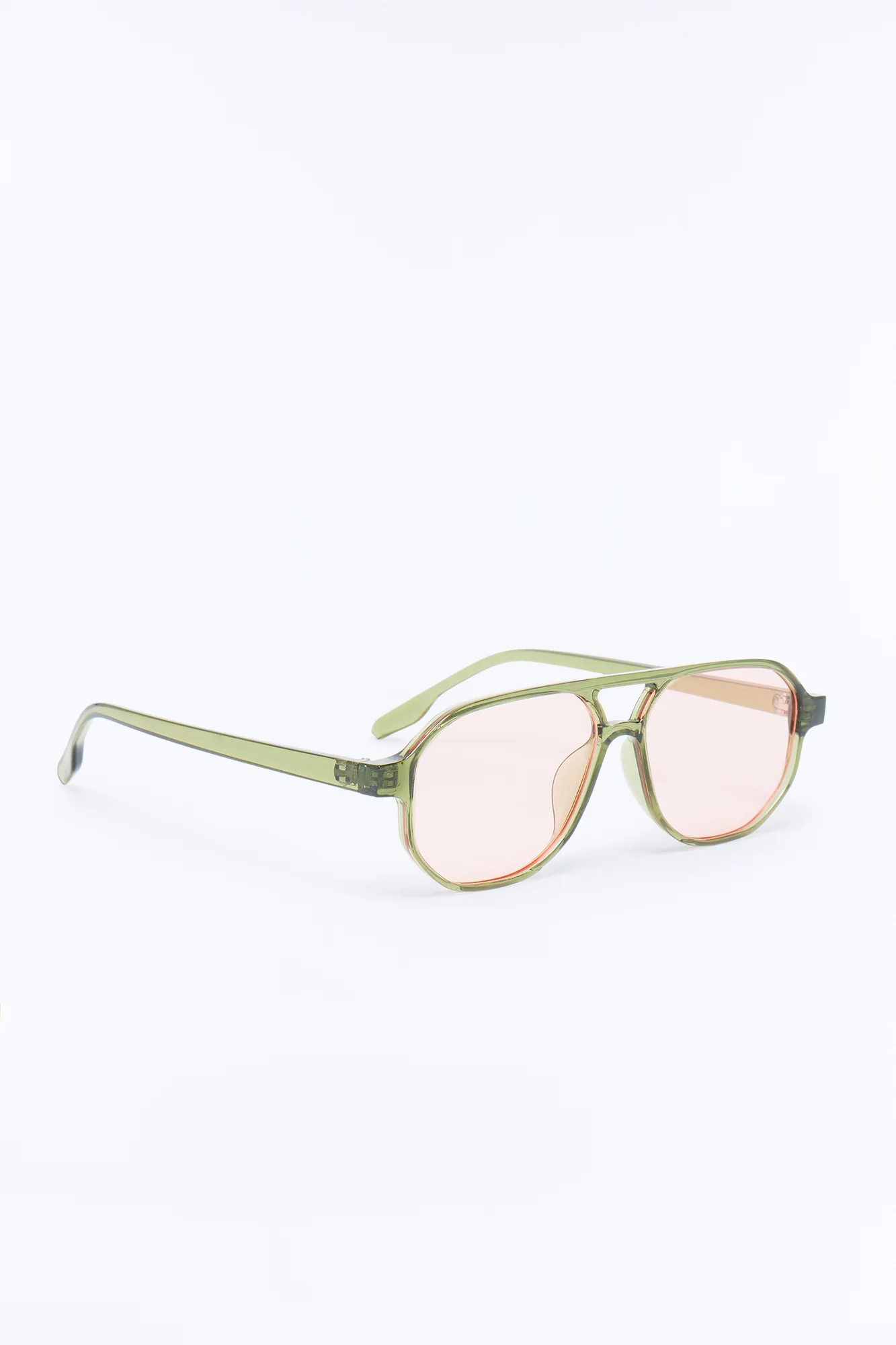 Strawberry Matcha Aviator Sunglasses - Green/combo - Image 4