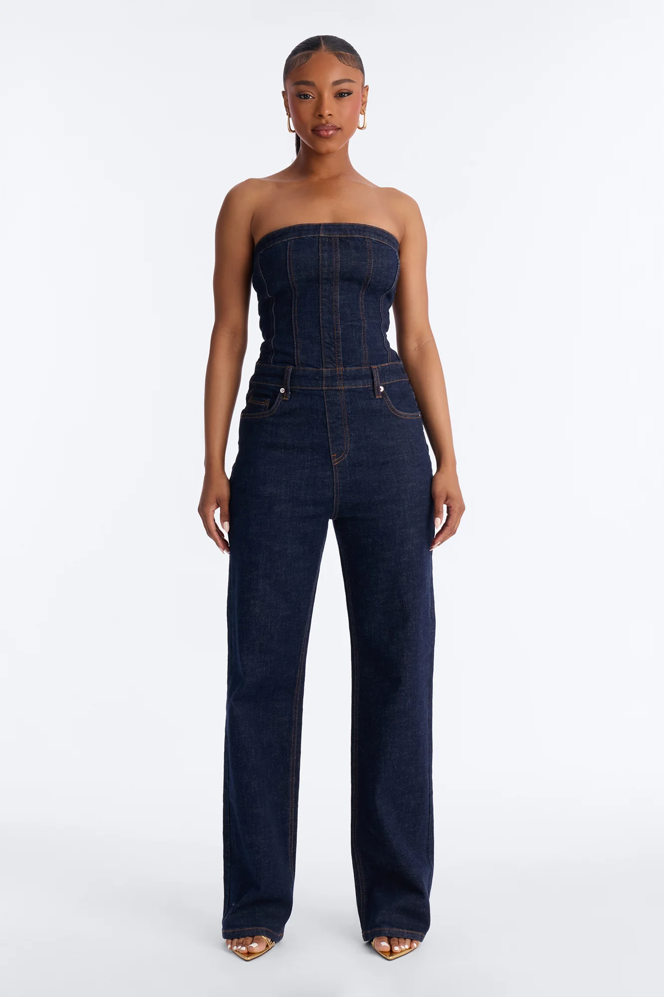 Street Blues Denim Jumpsuit - Dark Wash