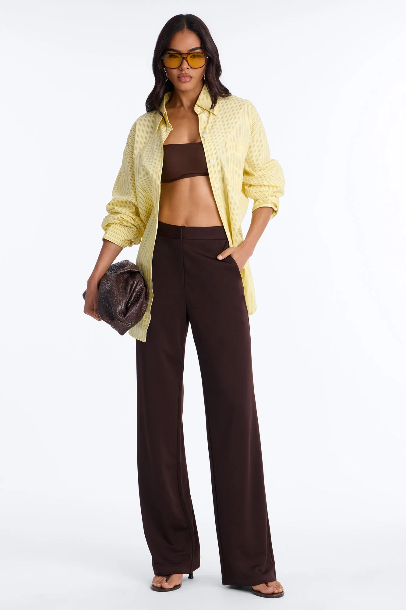 Street Cool Oversized Pinstripe Shirt - Yellow/combo - Image 2