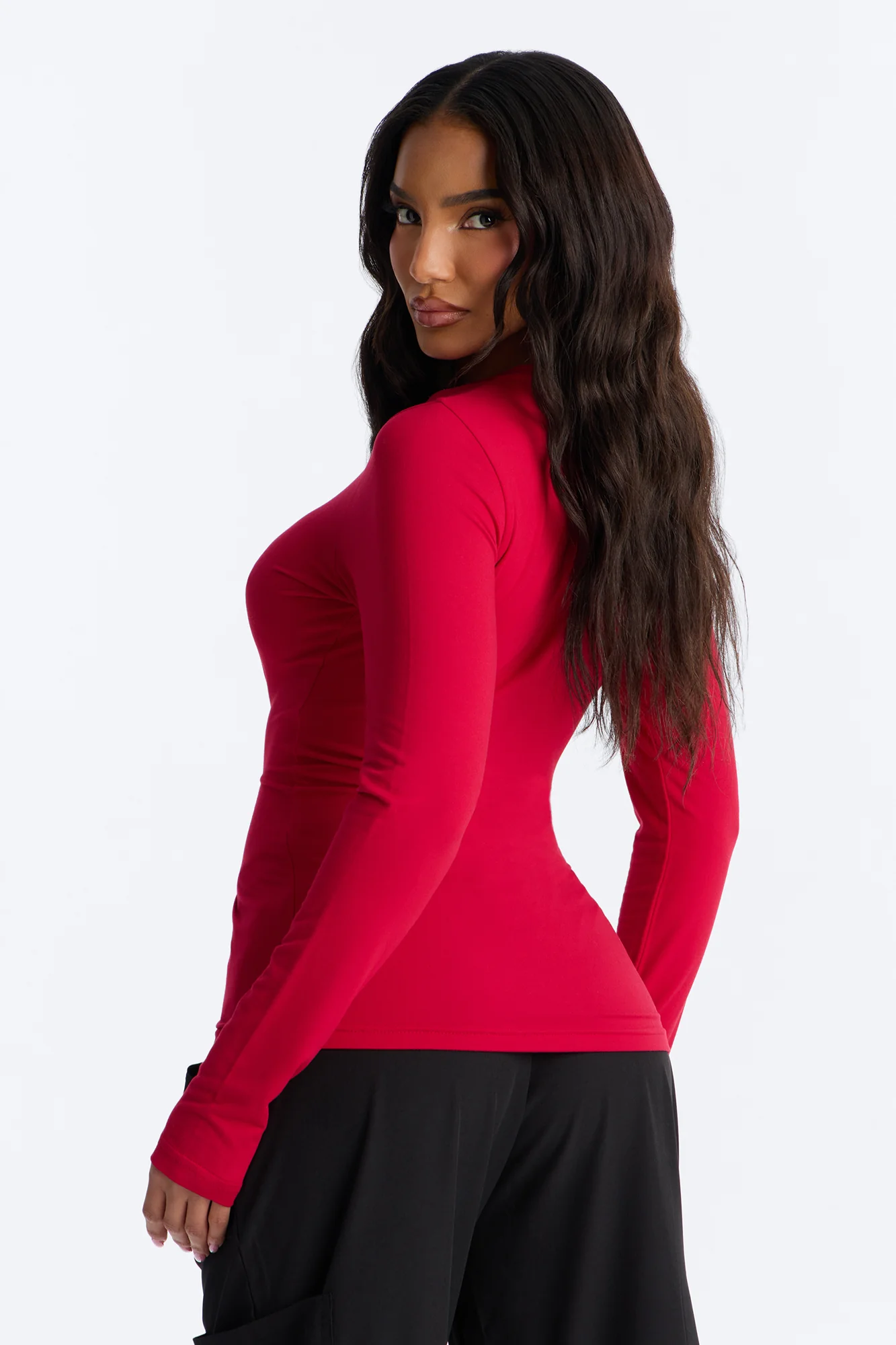 Stretch Uniform UnderScrub Shirt - Red - Image 3