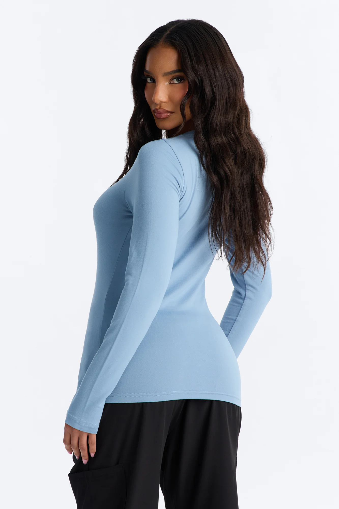 Stretch Uniform UnderScrub Shirt - Slate Blue - Image 3