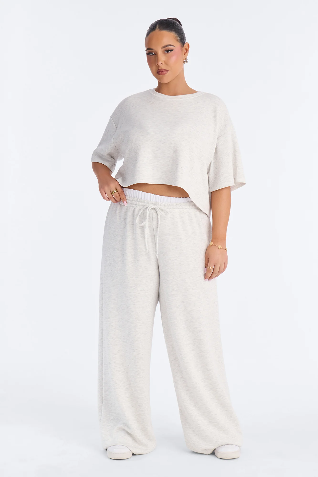Strollin' Around Boxer Pant Set - Heather Grey