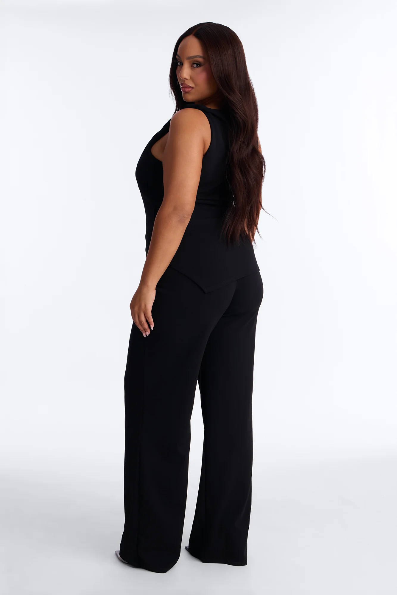 Strong Feelings Asymmetrical Pant Set - Black - Image 7