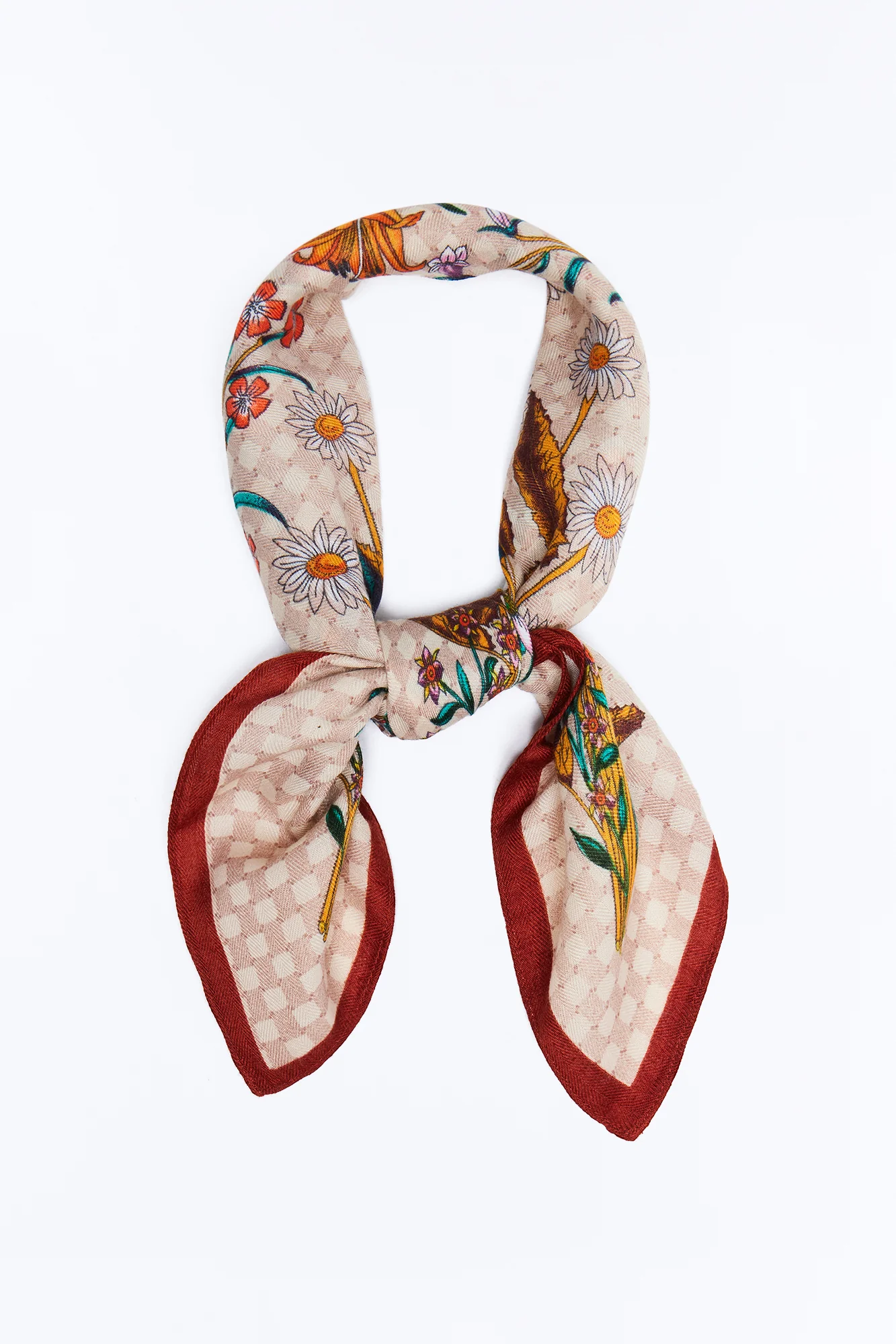 Such A Spring Floral Head Scarf - Rust - Image 3