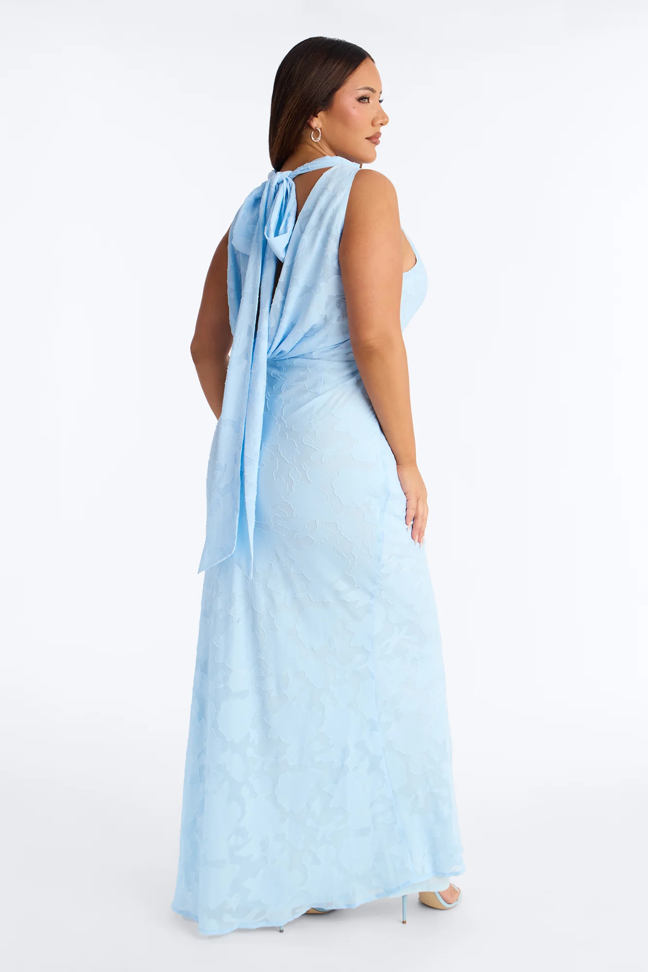 Sugar Rush Floral Chiffon Gown - Light Blue - Image 6