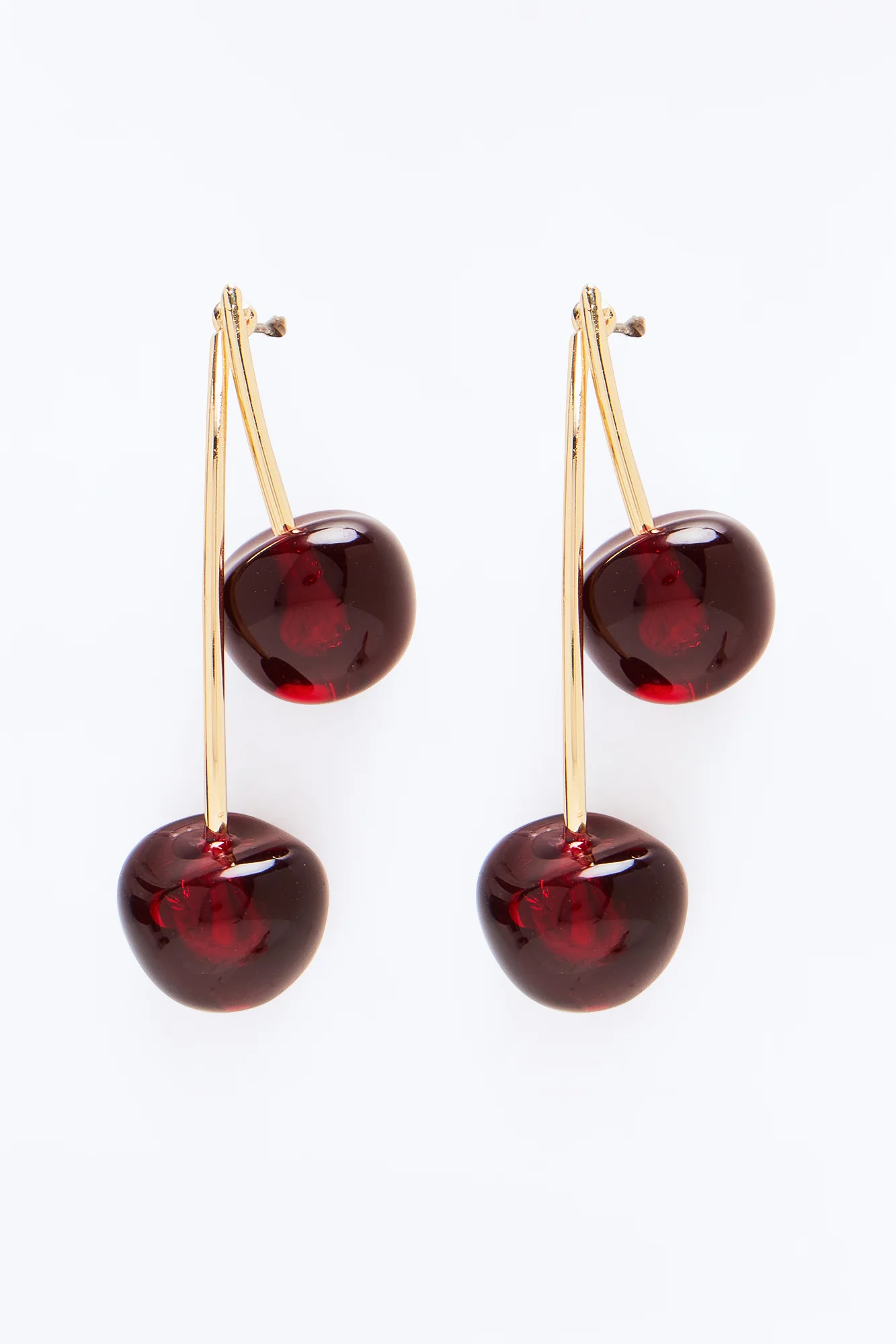 Sugarplum Cherry Earrings - Gold/Red