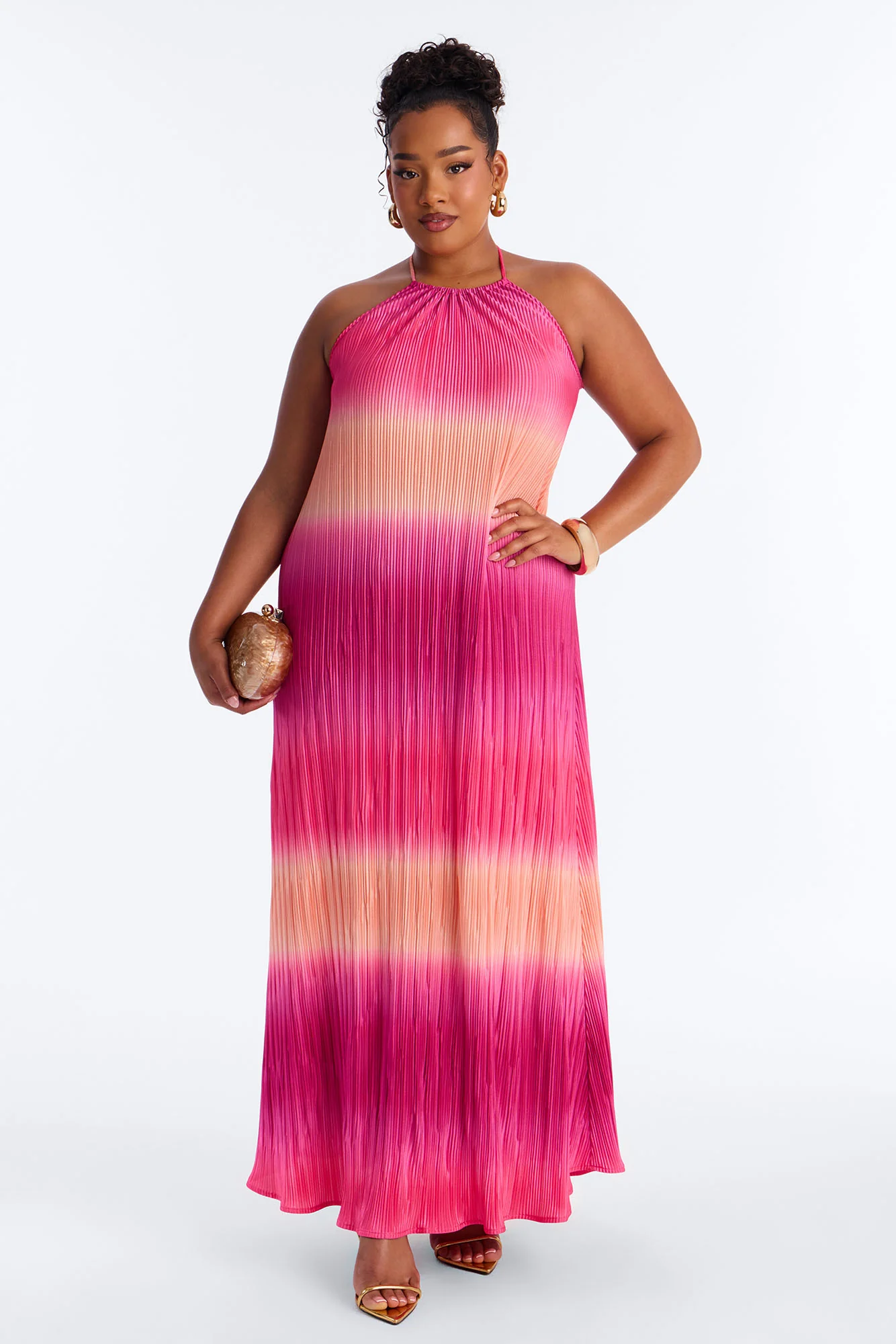 Summer Bliss Plisse Maxi Dress - Pink/combo - Image 5