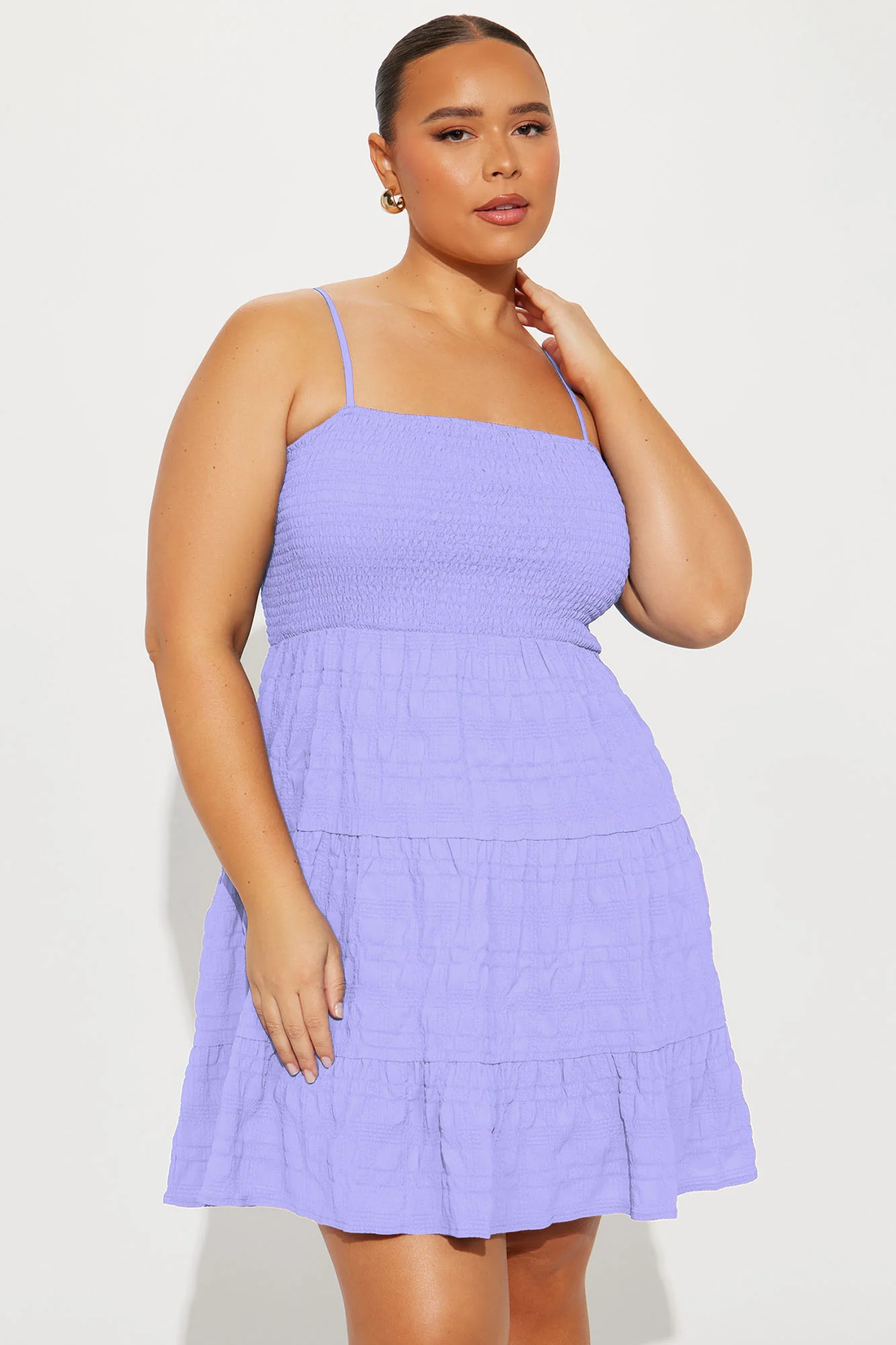 Summer Breeze Smocked Mini Dress - Lilac - Image 5