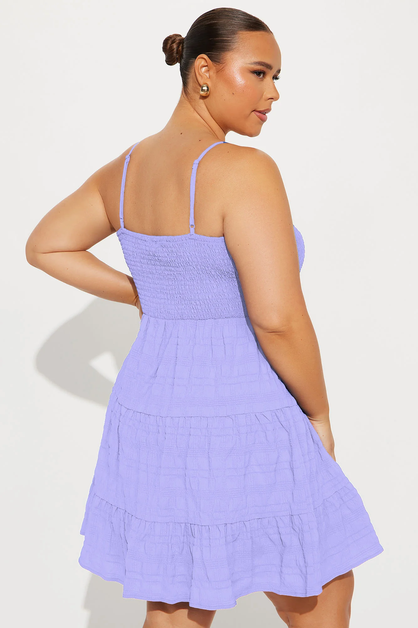 Summer Breeze Smocked Mini Dress - Lilac - Image 6