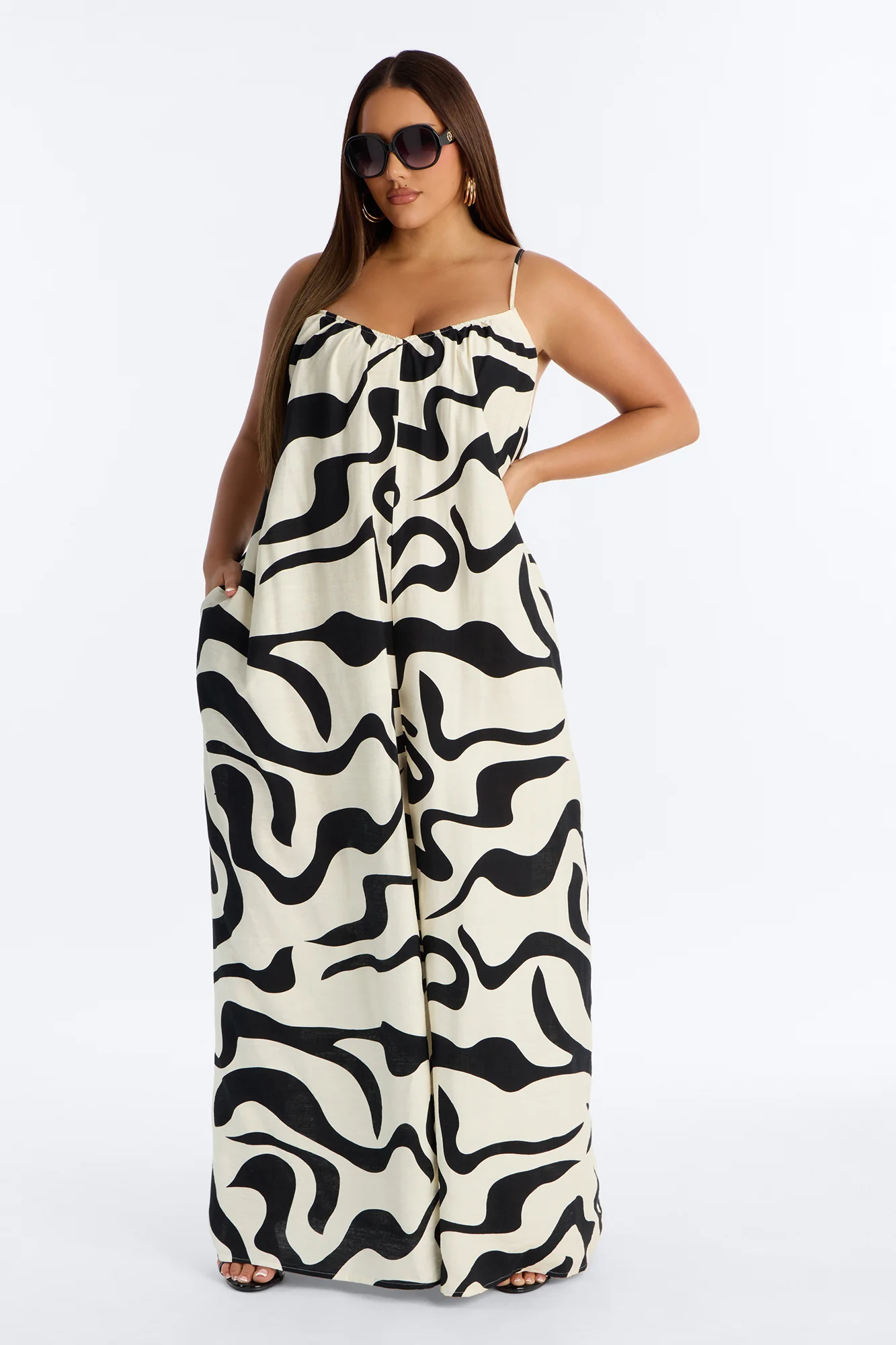 Summer Btreeze Wide Leg Jumpsuit - Black - Image 4