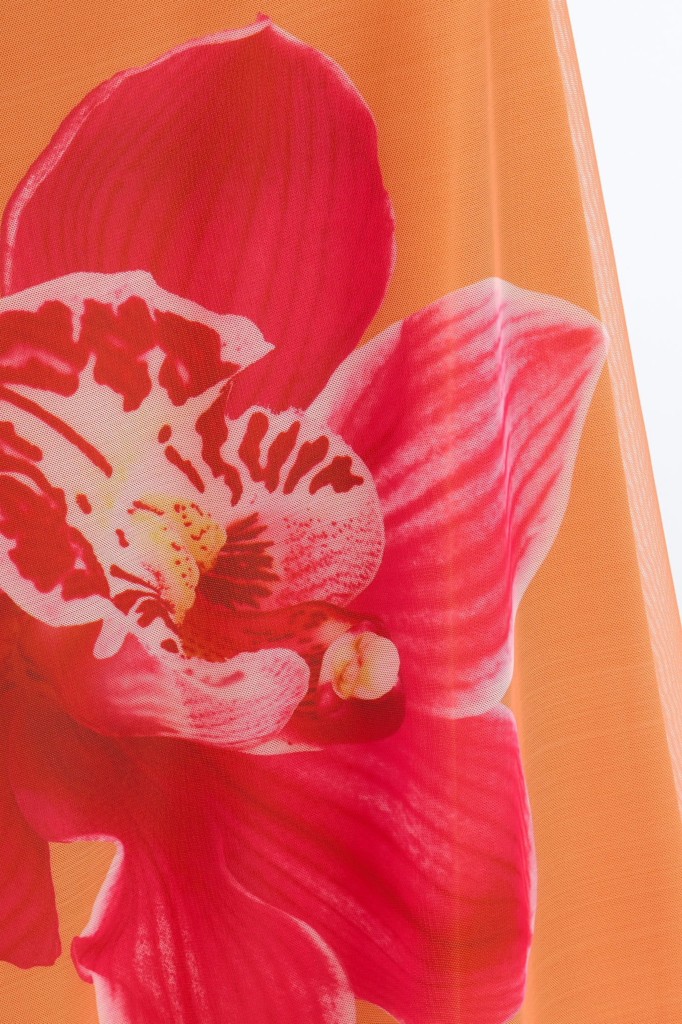 Summer Floral Mesh Maxi Skirt - Orange/combo - Image 7