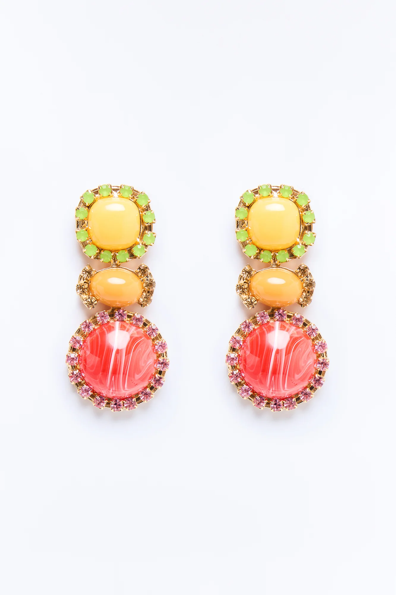 Summer Gaze Rhinestone Earrings - Multi Color