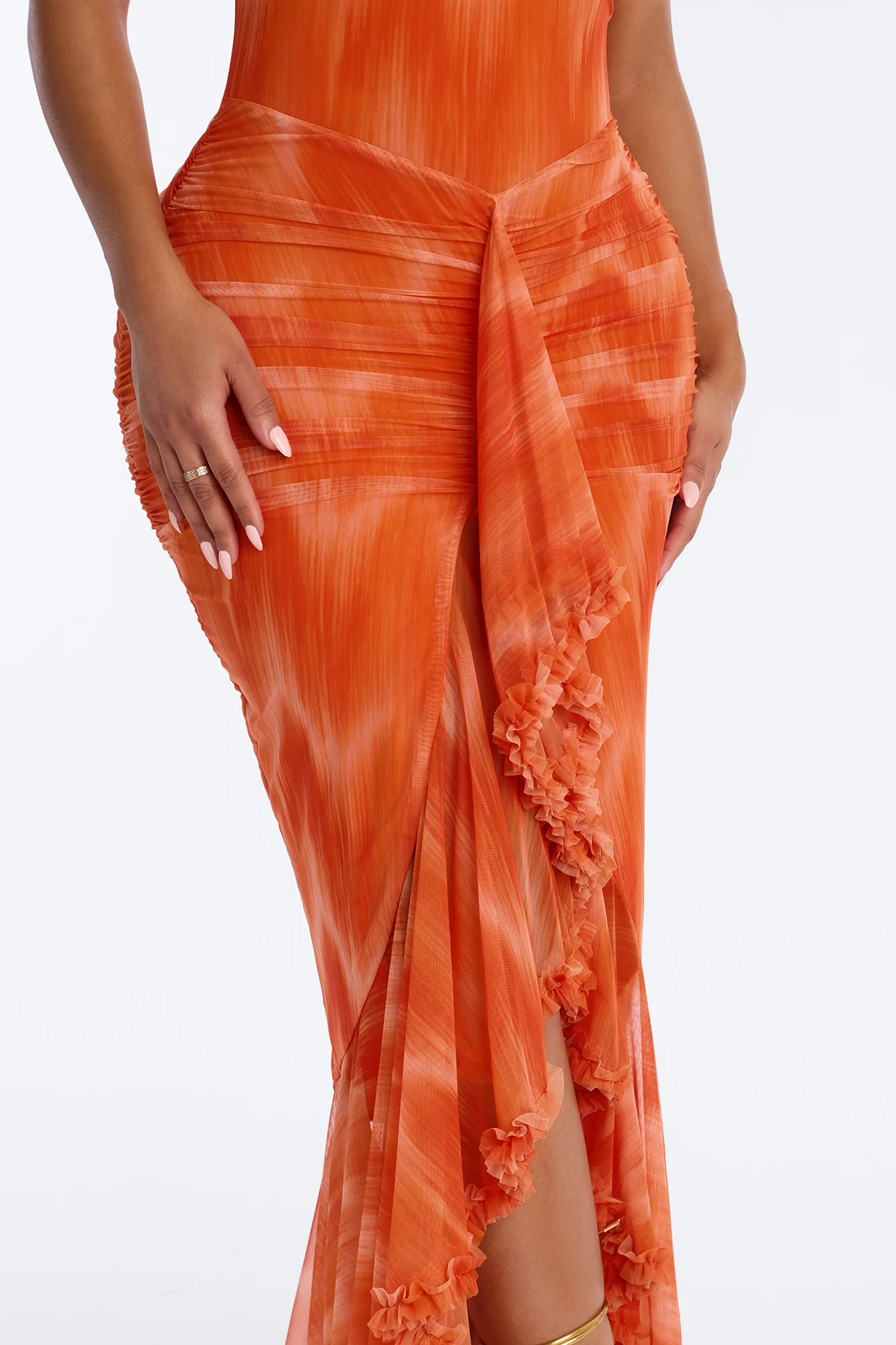 Summer Lover Mesh Maxi Dress - Orange/combo - Image 3