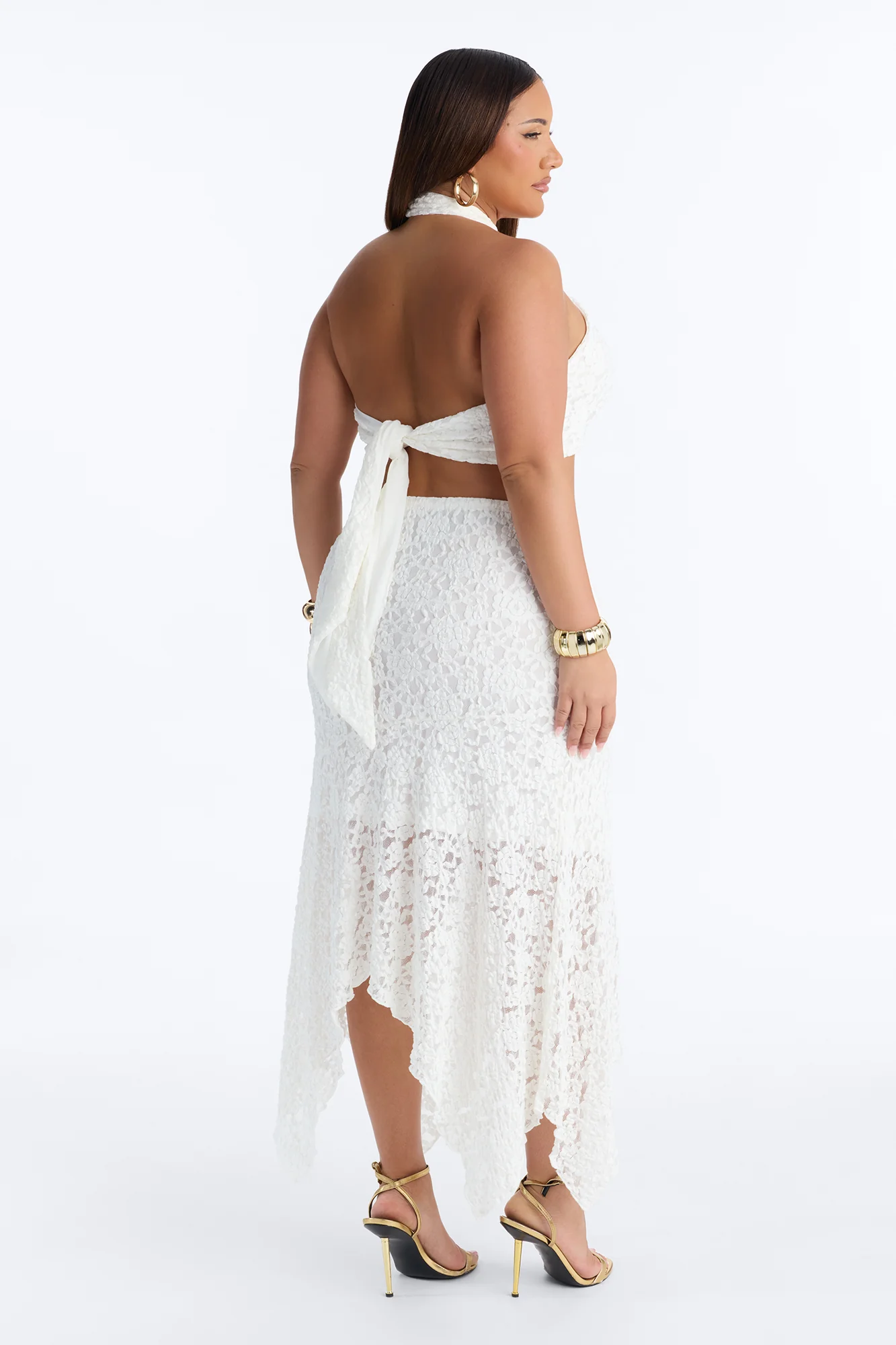 Summer Romance Asymmetrical Lace Maxi Skirt - Ivory - Image 8