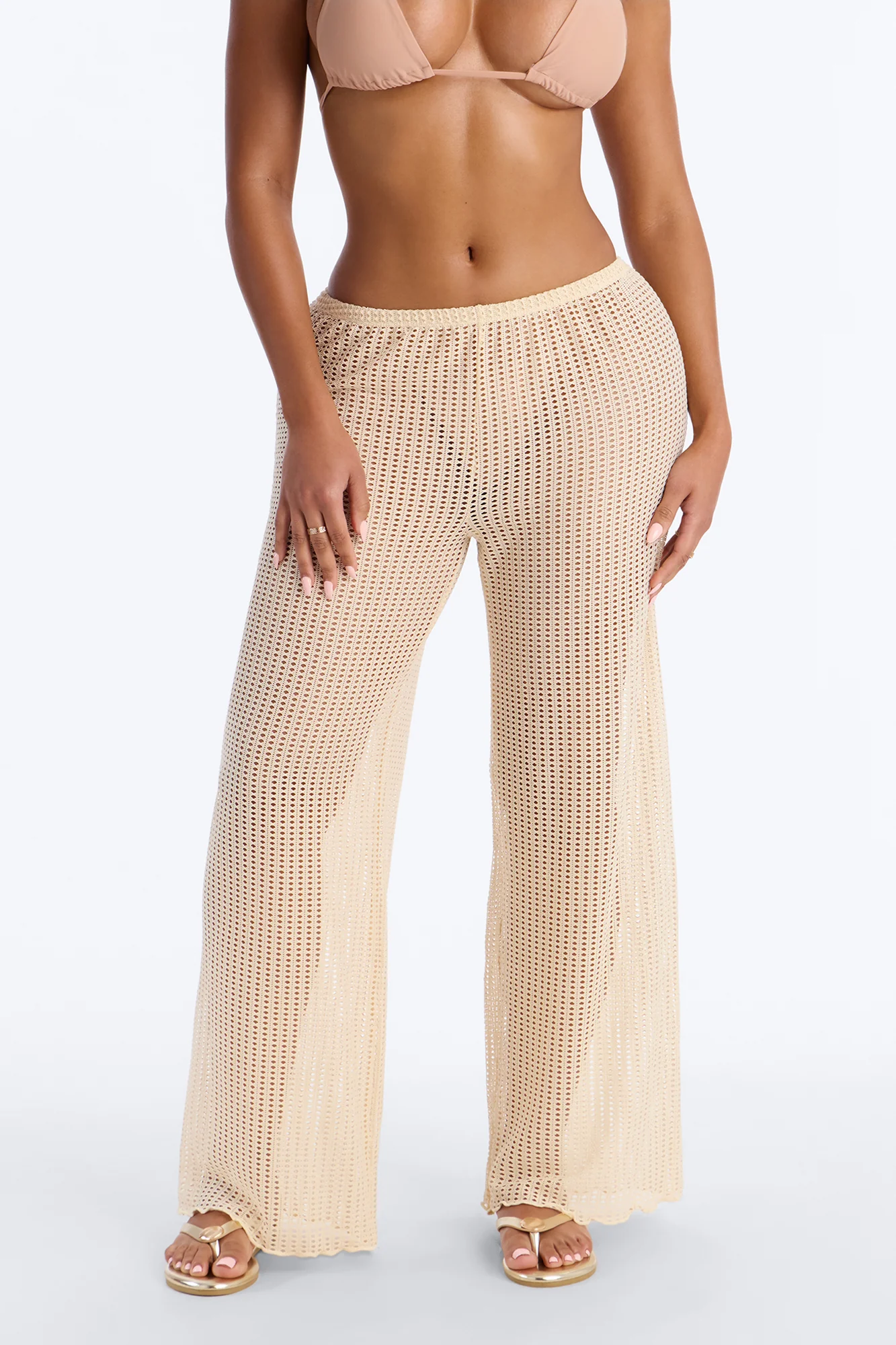 Summer Shimmer Swim Cover Up Pants - White - Image 2
