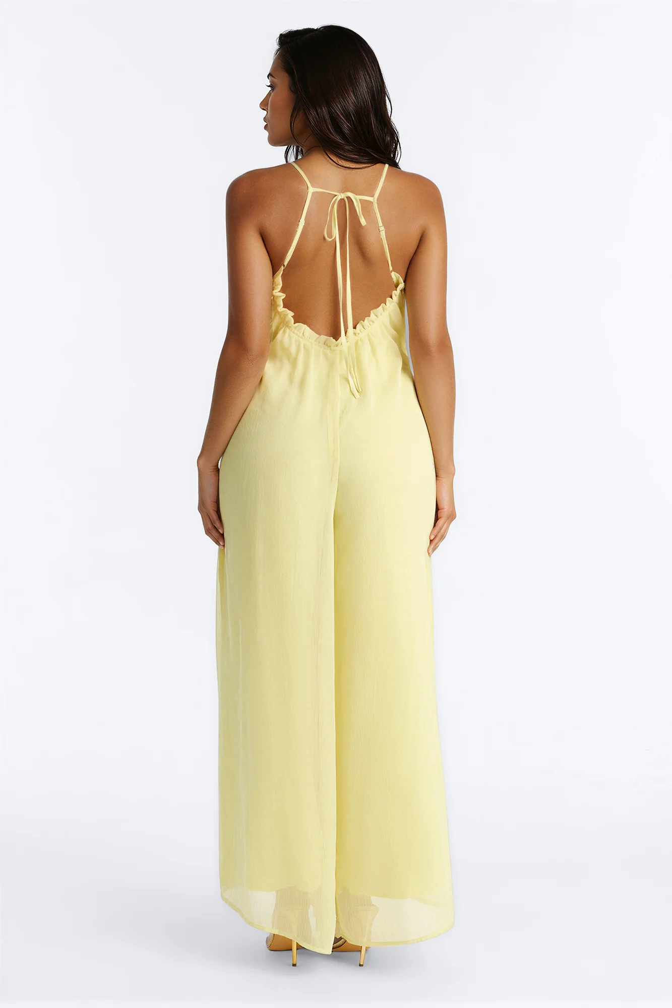 Summer Sun Chiffon Jumpsuit - Yellow - Image 4