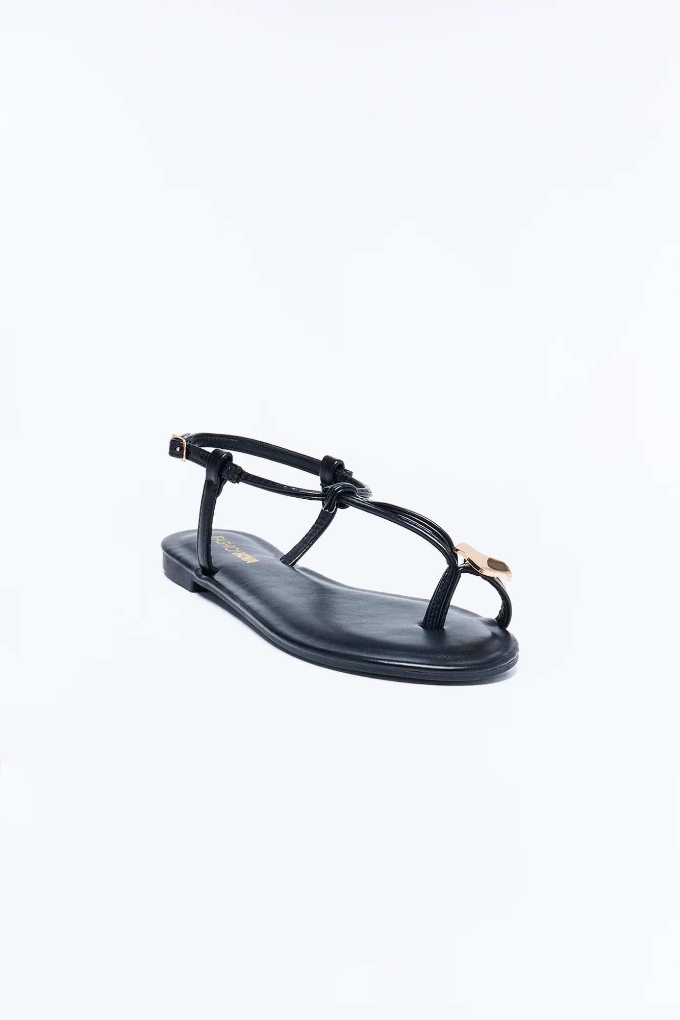 Summer Toe Ring Sandals - Black - Image 2