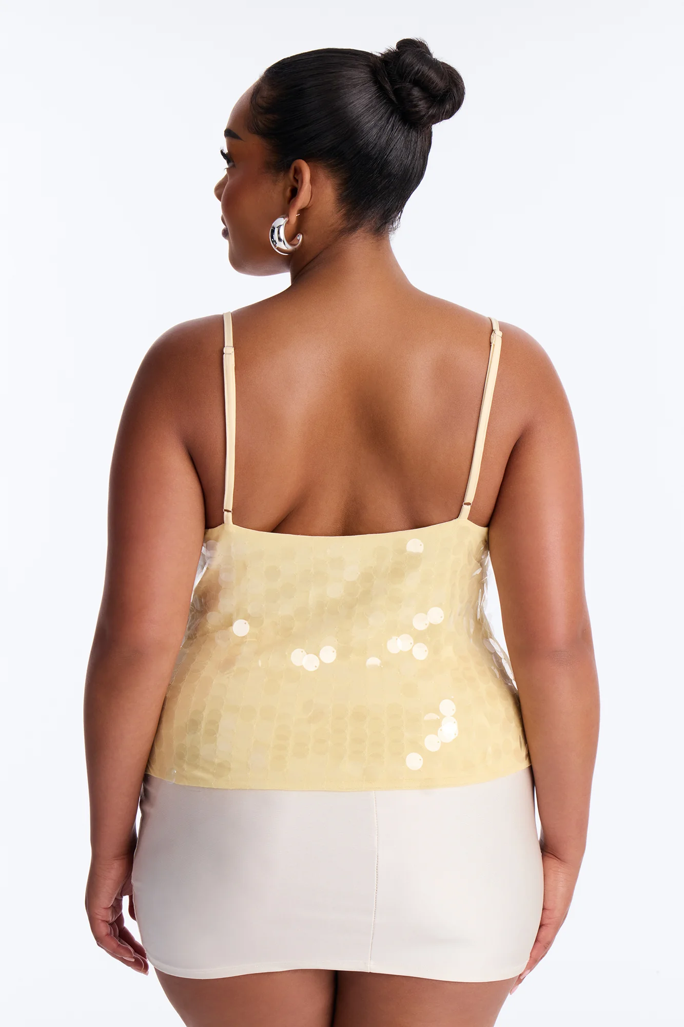 Summering Sequin V-Neck Halter Top - Butter Yellow - Image 6