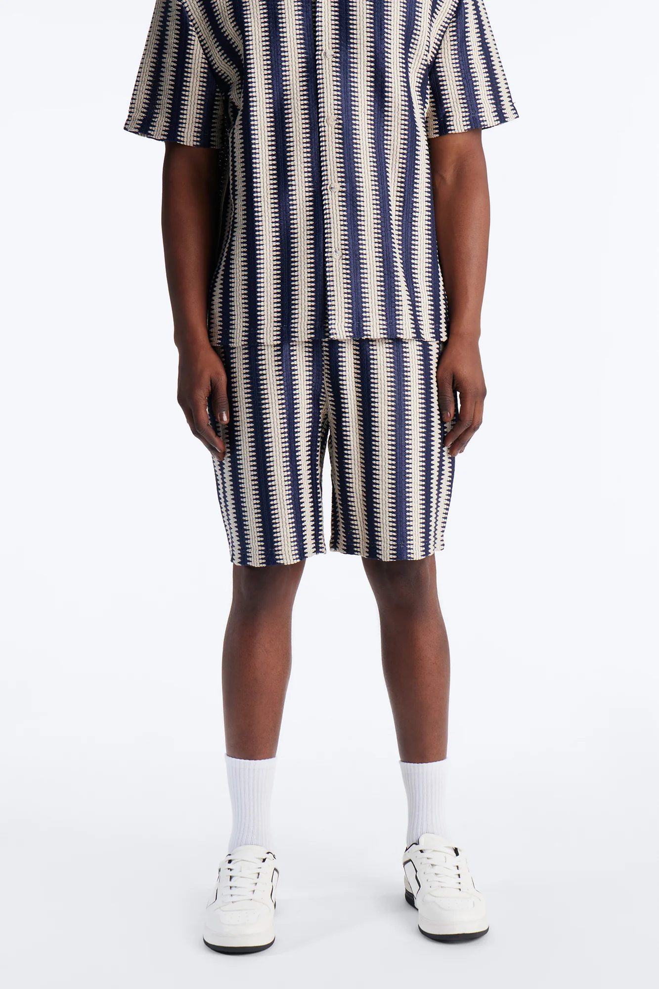 Summit Striped Relaxed Shorts - Navy