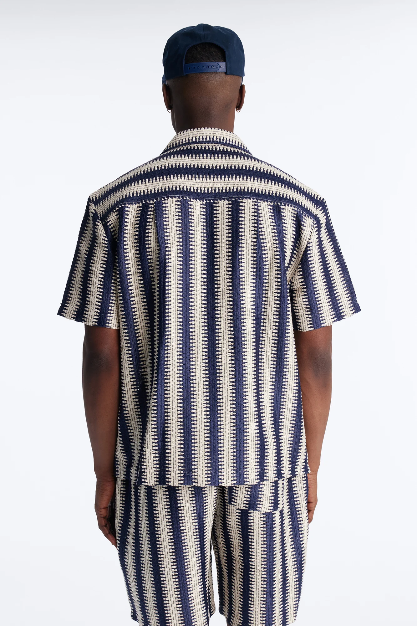 Summit Striped Short Sleeve Button Up - Navy - Image 4