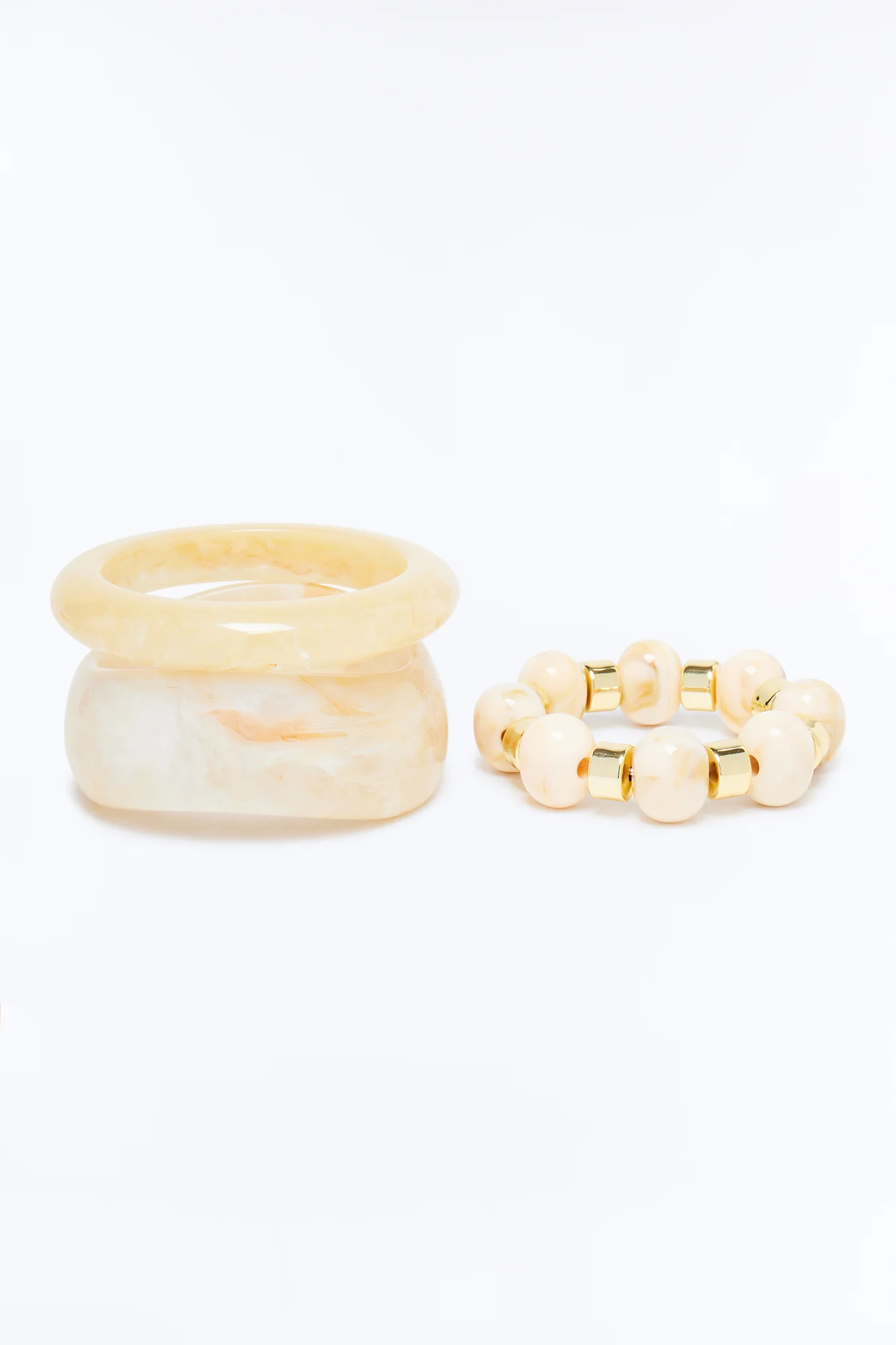 Sun And Sea 3 Piece Bracelet Set - Ivory/combo - Image 3