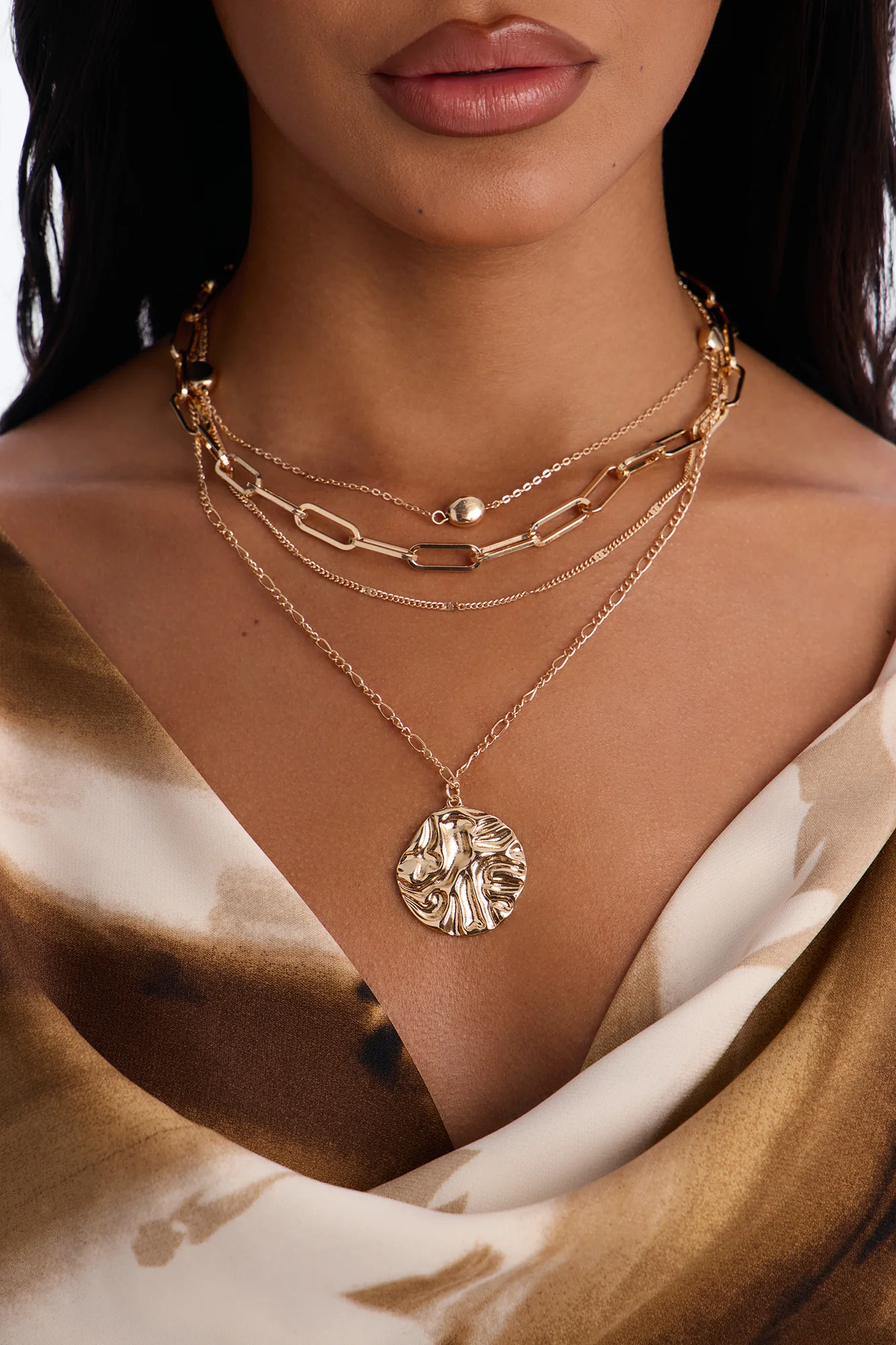 Sun Horizon Layered Necklace - Gold