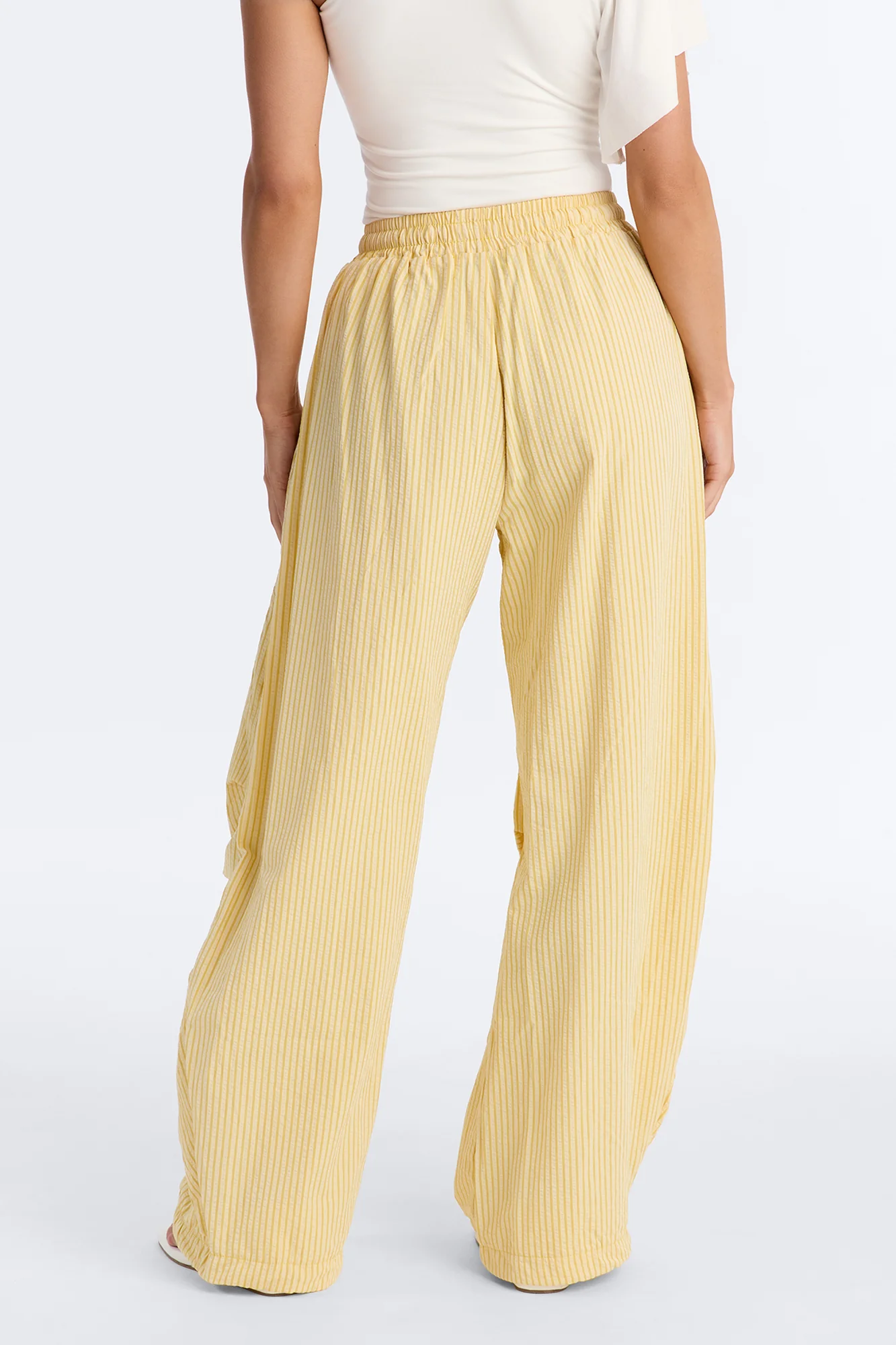 Sun Kissed Pinstripe Barrel Leg Jogger - Yellow - Image 5