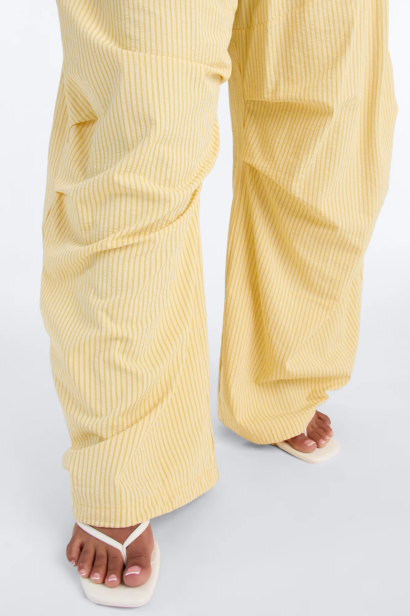 Sun Kissed Pinstripe Barrel Leg Jogger - Yellow - Image 9