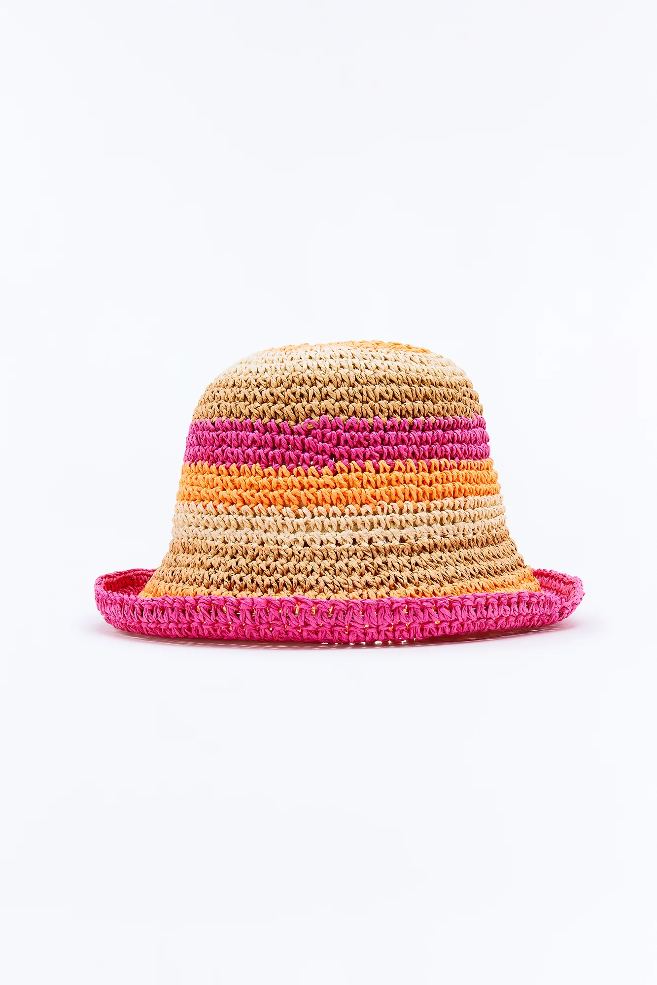 Sun Kissed Straw Bucket Hat - Pink/combo - Image 3
