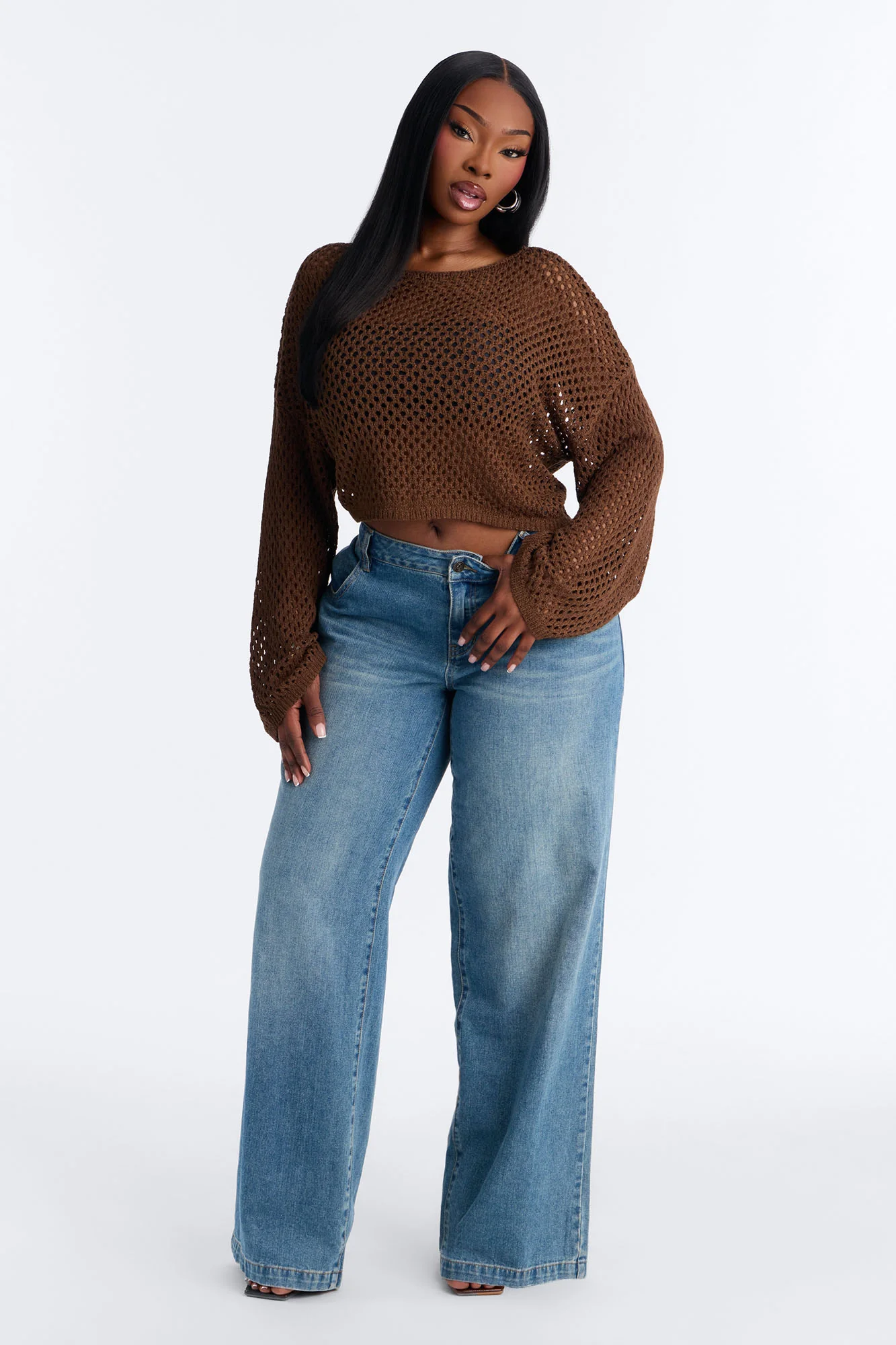 Sun Spirit Crochet Sweater - Chocolate - Image 5