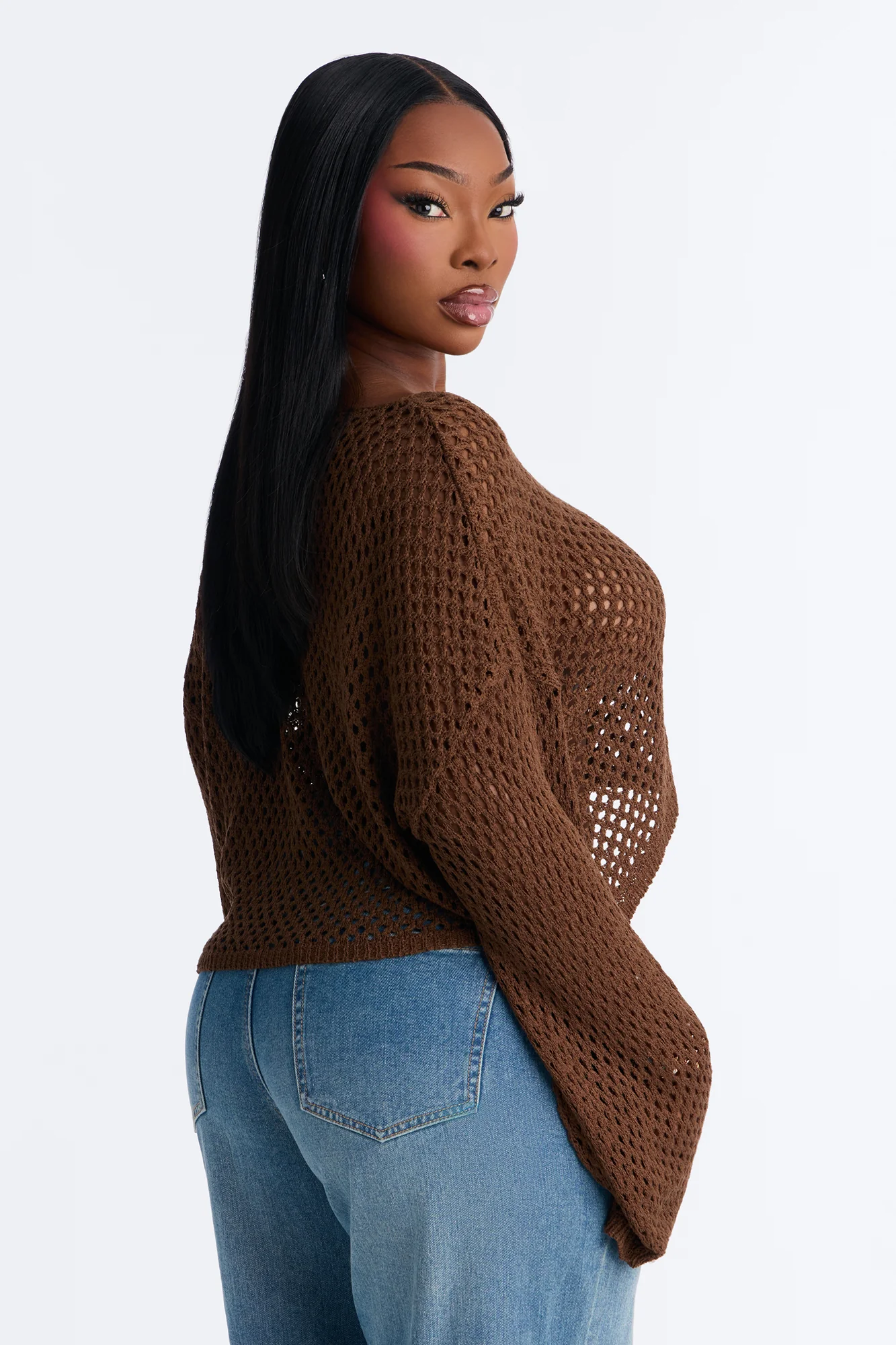 Sun Spirit Crochet Sweater - Chocolate - Image 6
