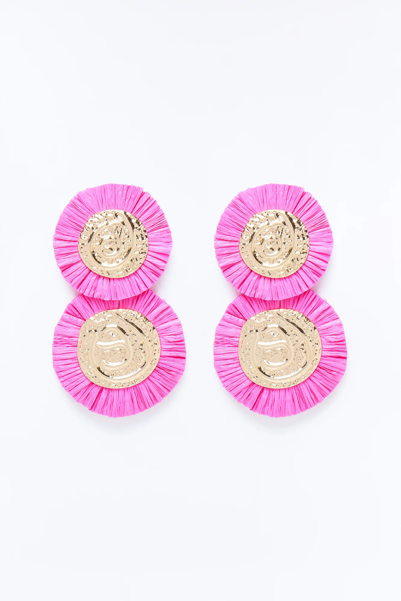 Sunburst Drop Earrings - Gold/Pink - Image 3