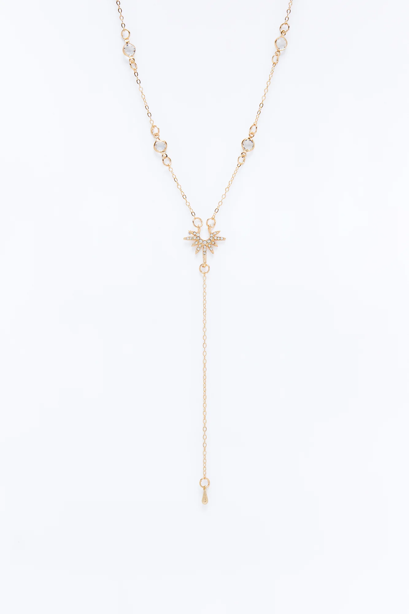Sunburst Lariat Necklace - Gold - Image 3