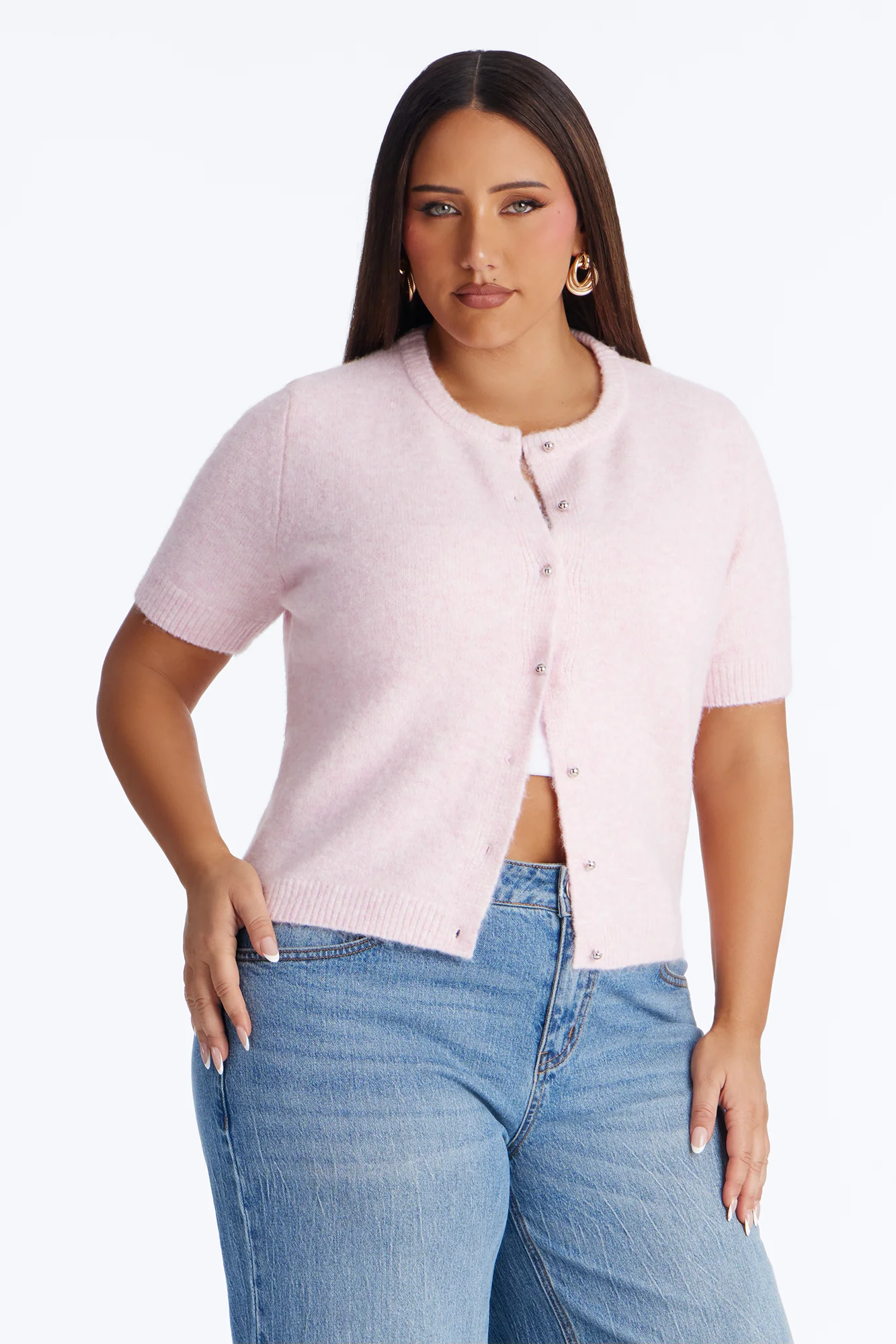 Sunday Brunch Sweater Top - Light Pink - Image 4