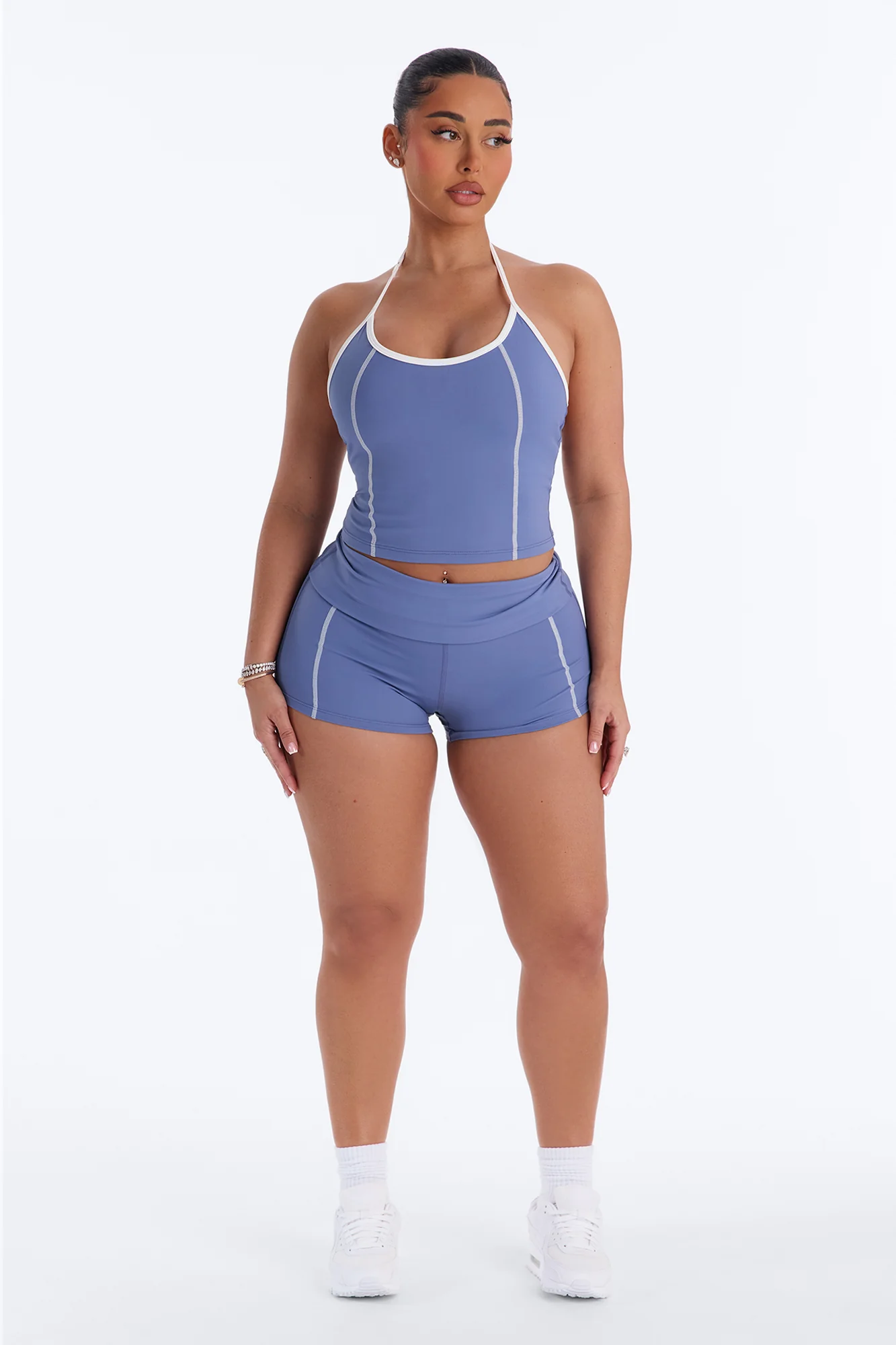 Sunday Errands Biker Short Set - Slate Blue - Image 2