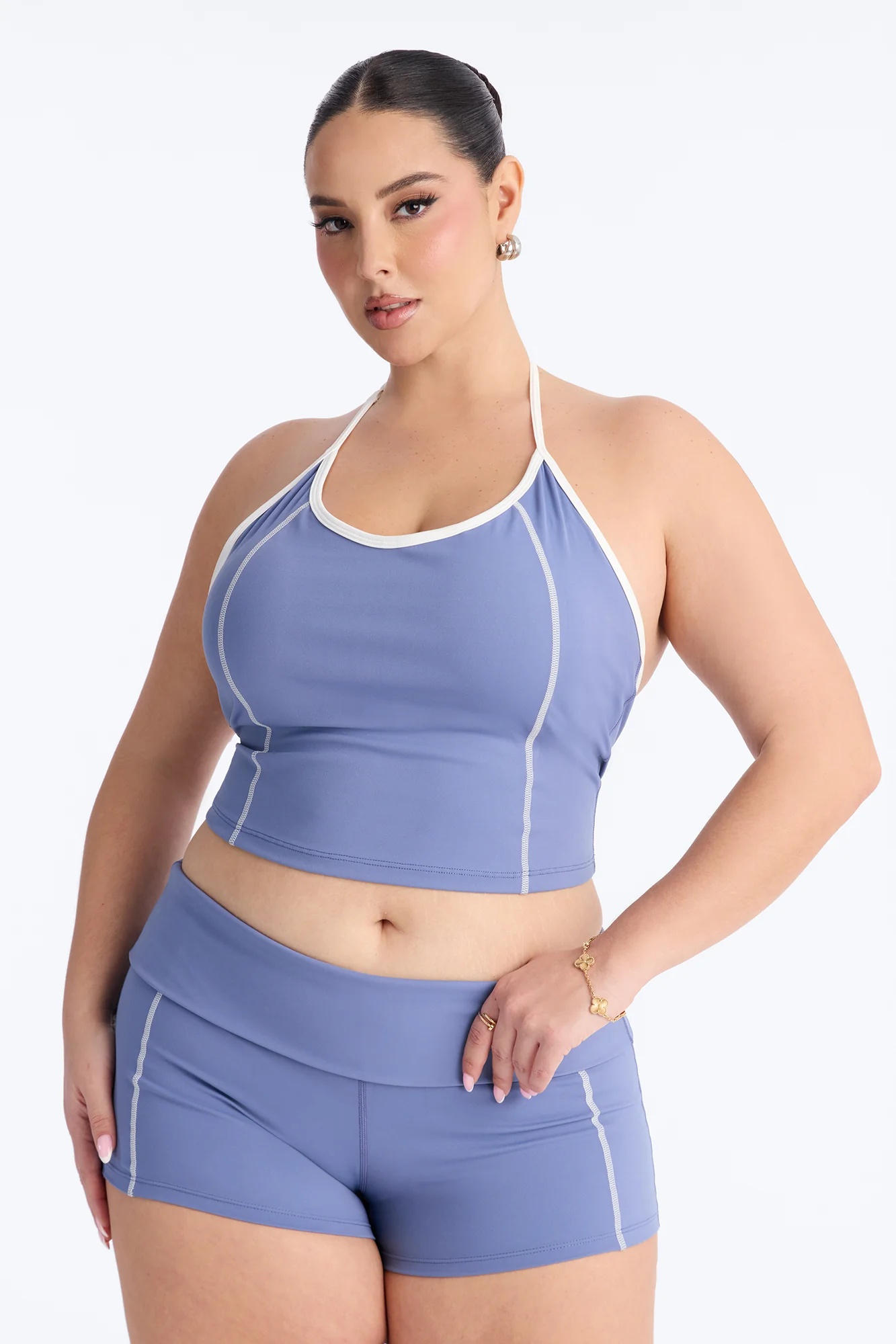 Sunday Errands Biker Short Set - Slate Blue - Image 5