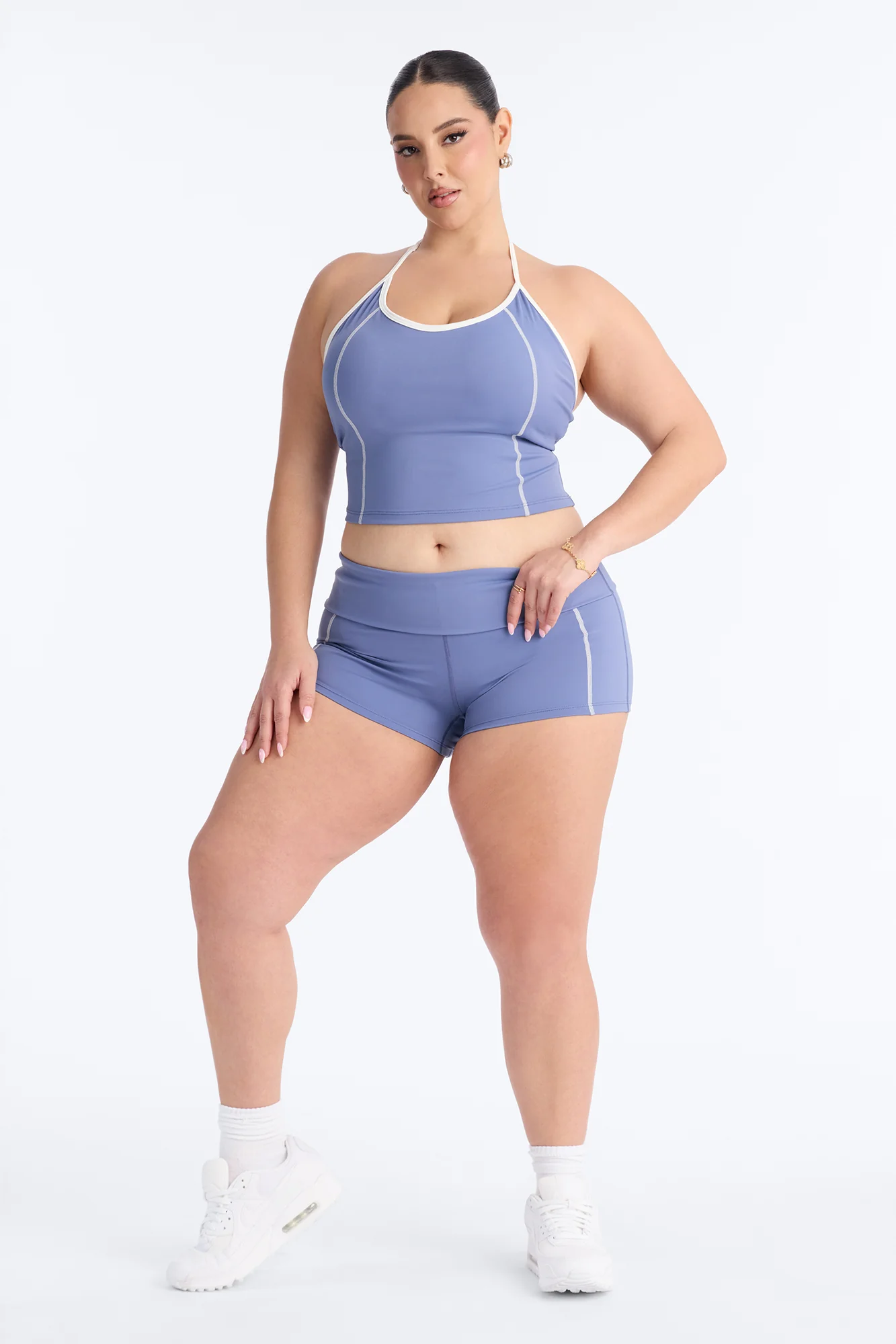 Sunday Errands Biker Short Set - Slate Blue - Image 6