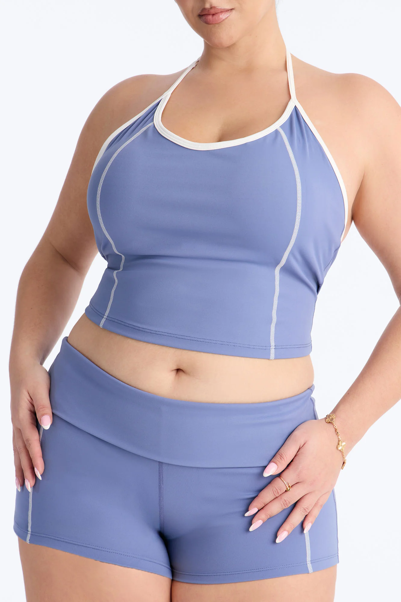 Sunday Errands Biker Short Set - Slate Blue - Image 7