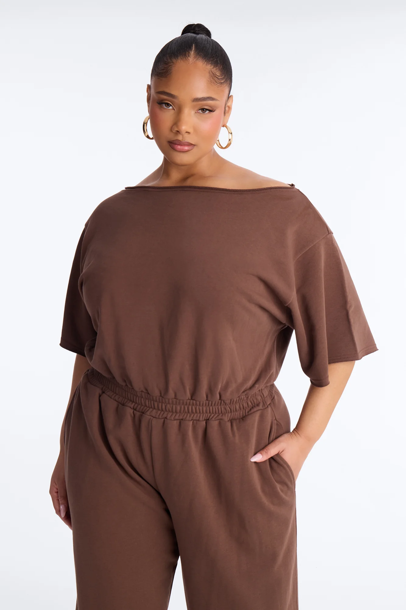 Sunday Lounge Wide Leg Jumpsuit - Chocolate - Image 6