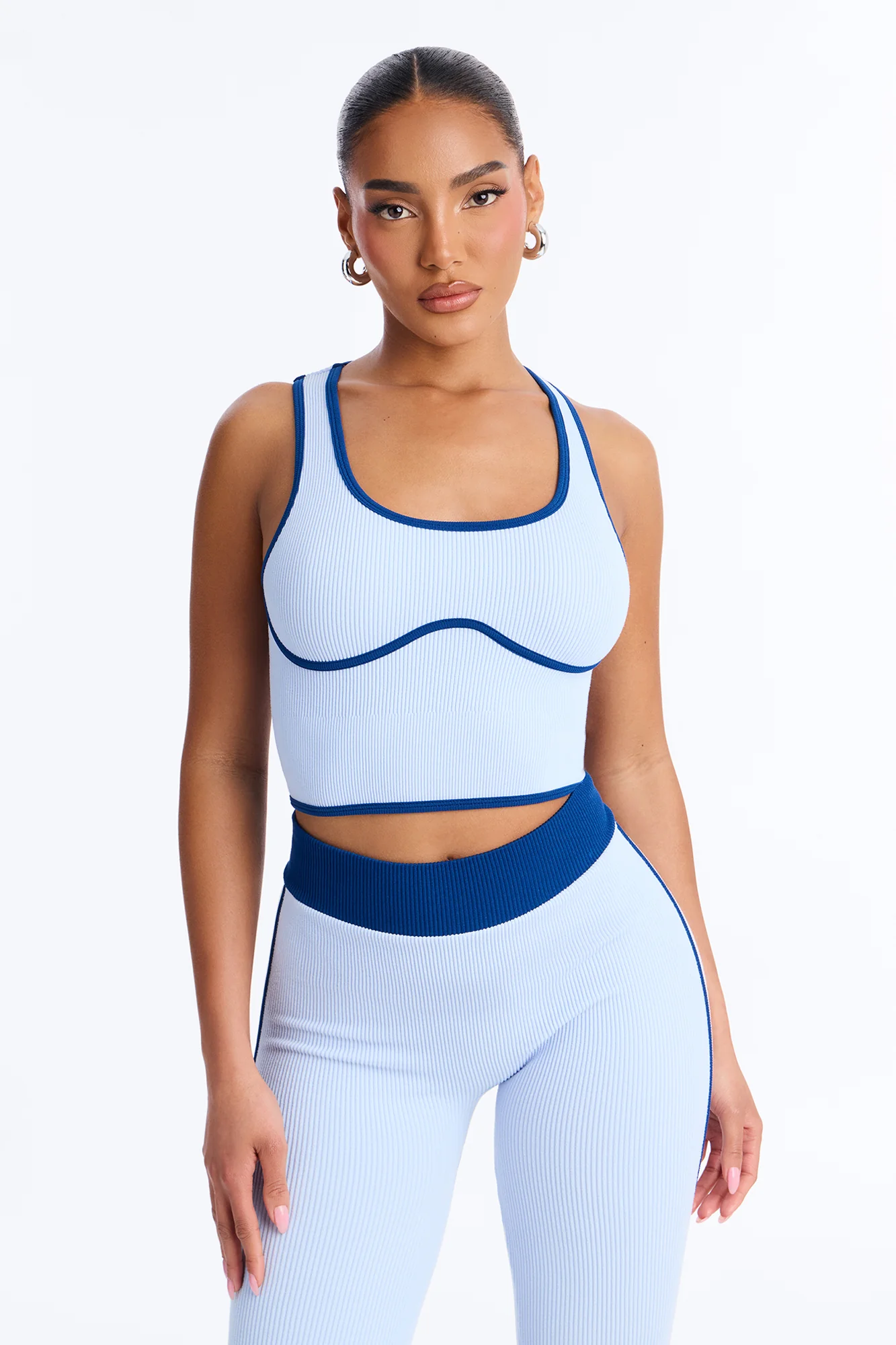 Sunday Mode Seamless Legging Set - Light Blue - Image 2