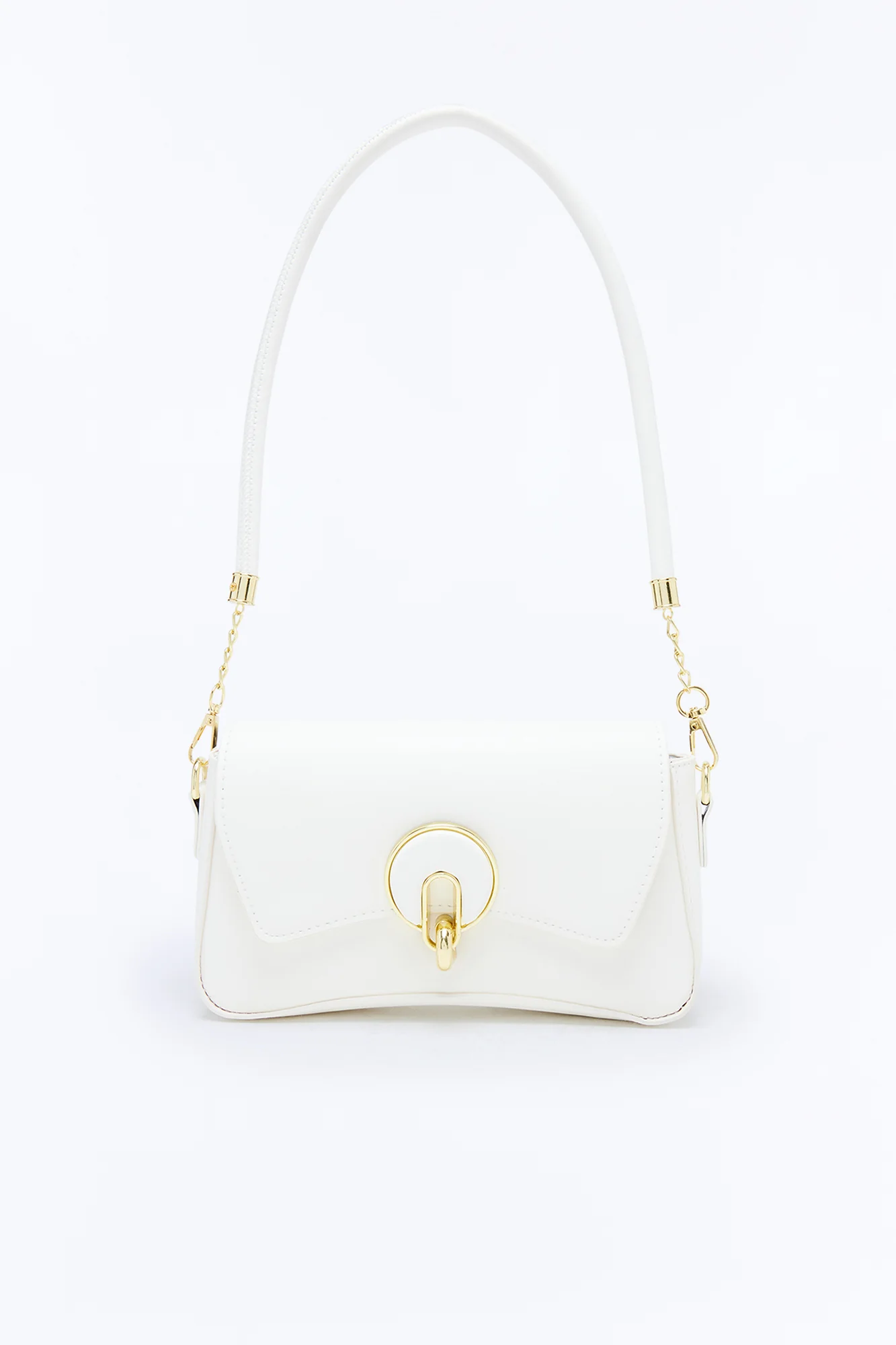 Sunday Stroll Faux Leather Shoulder Handbag - White - Image 3