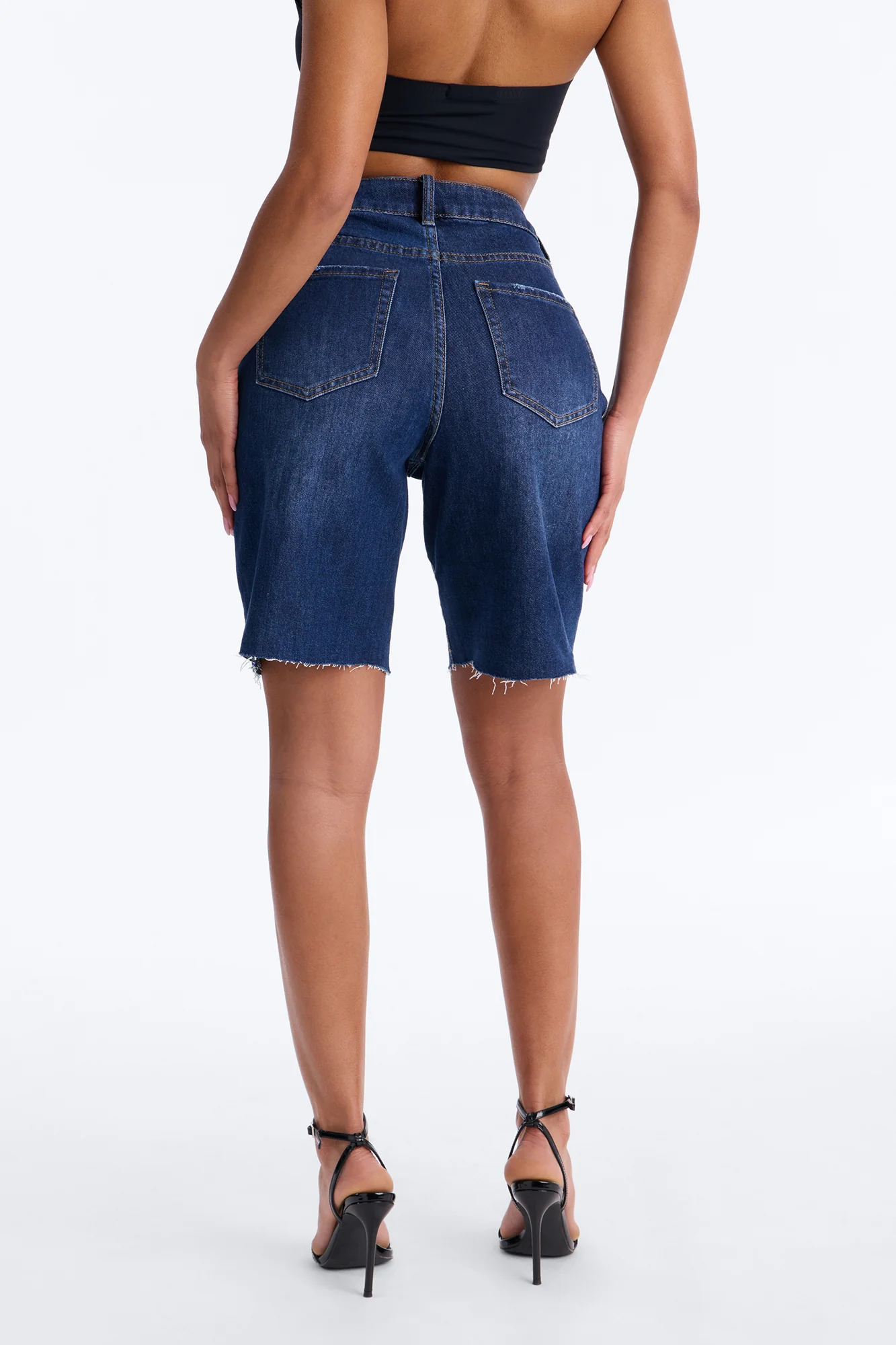 Sundaze Bermuda Denim Shorts - Dark Wash - Image 4