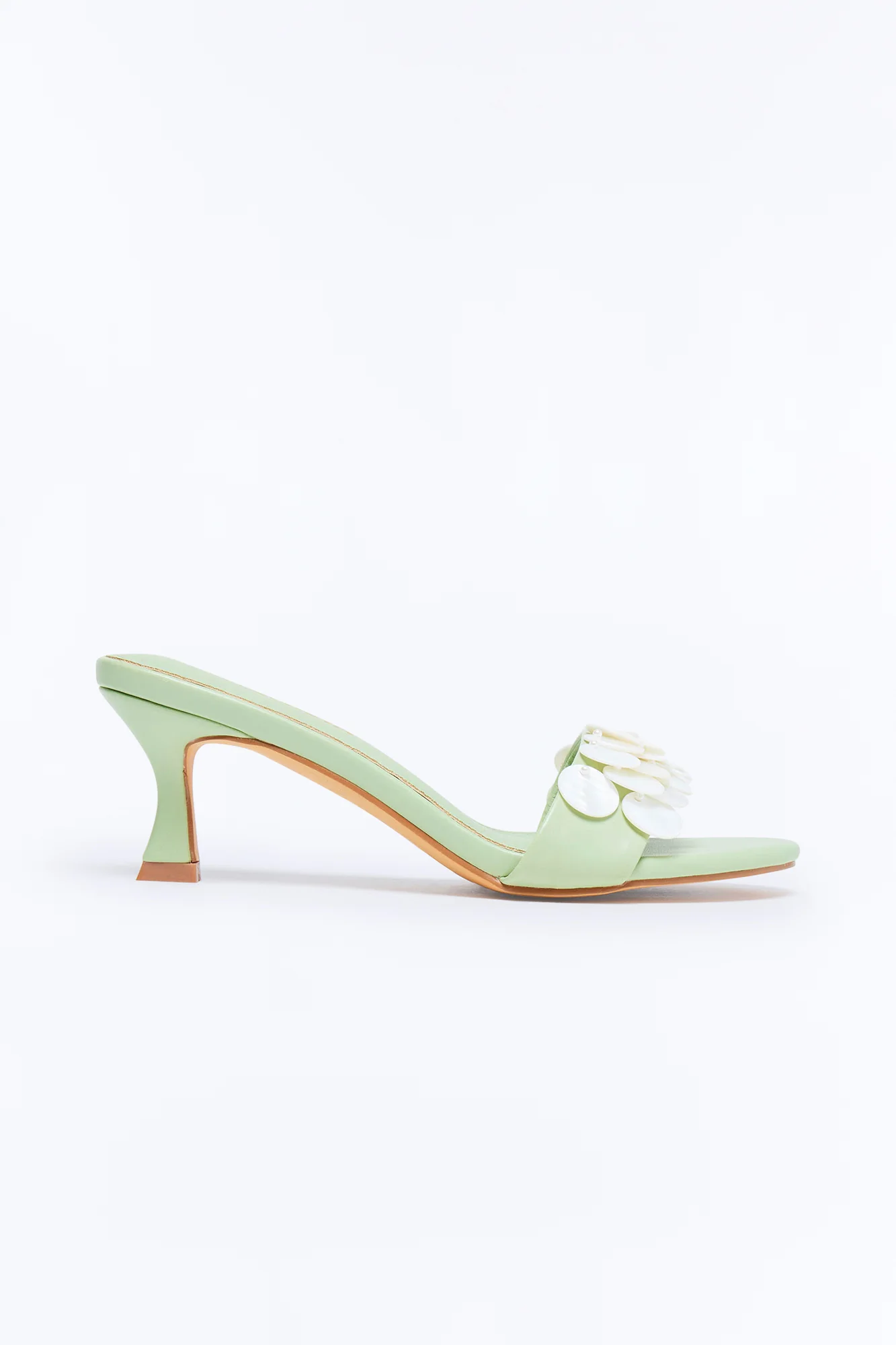 Sundial Shell Kitten Heels - Green - Image 4