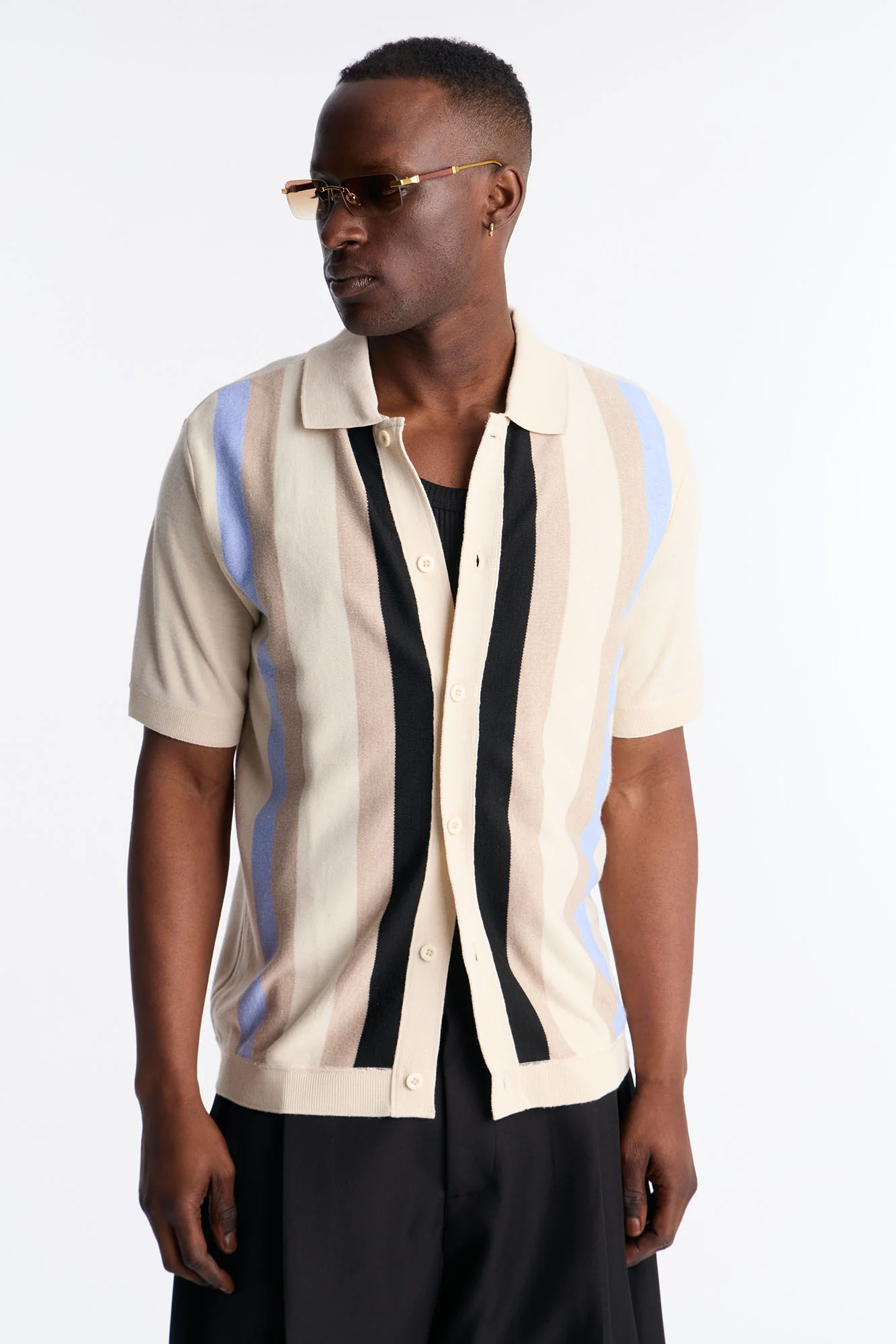 Sundown Lounge Button Up - Blue/combo