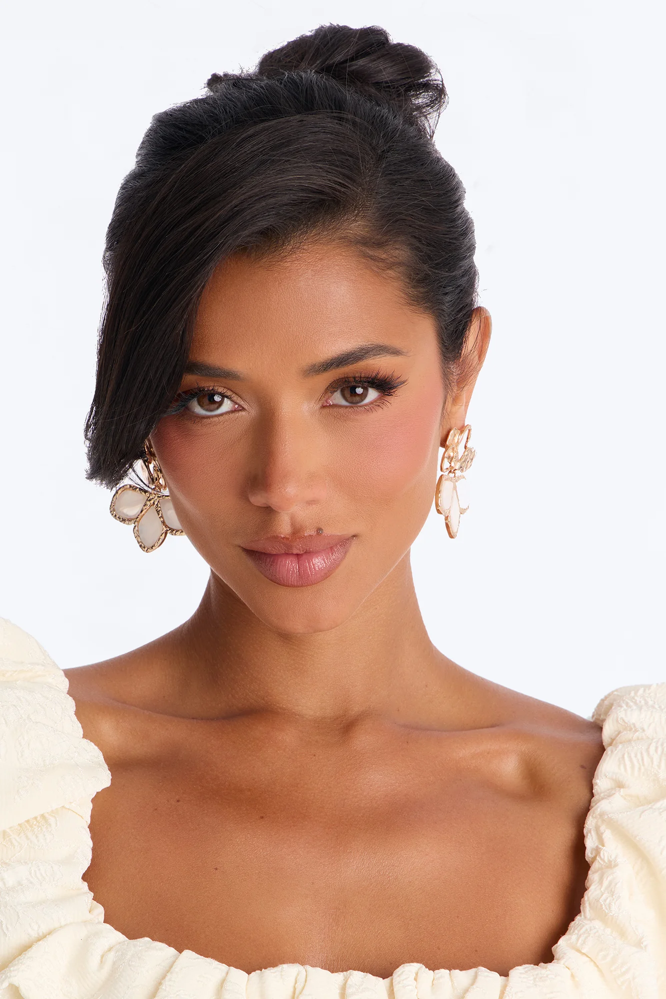 Sunkissed Floral Drop Earrings - Gold - Image 2