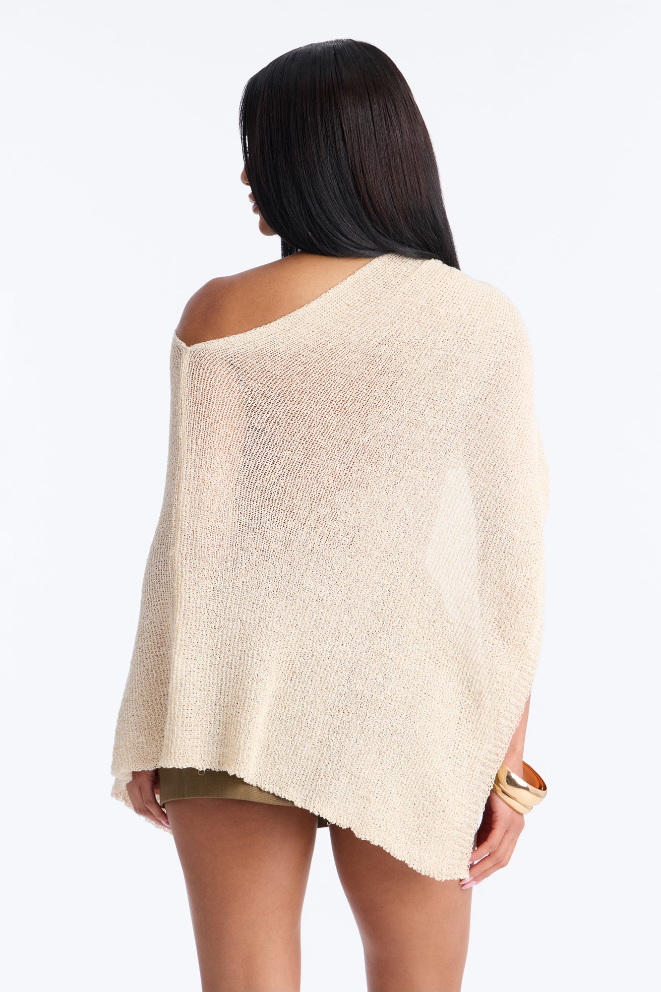 Sunkissed Mesh Poncho - Ivory - Image 4