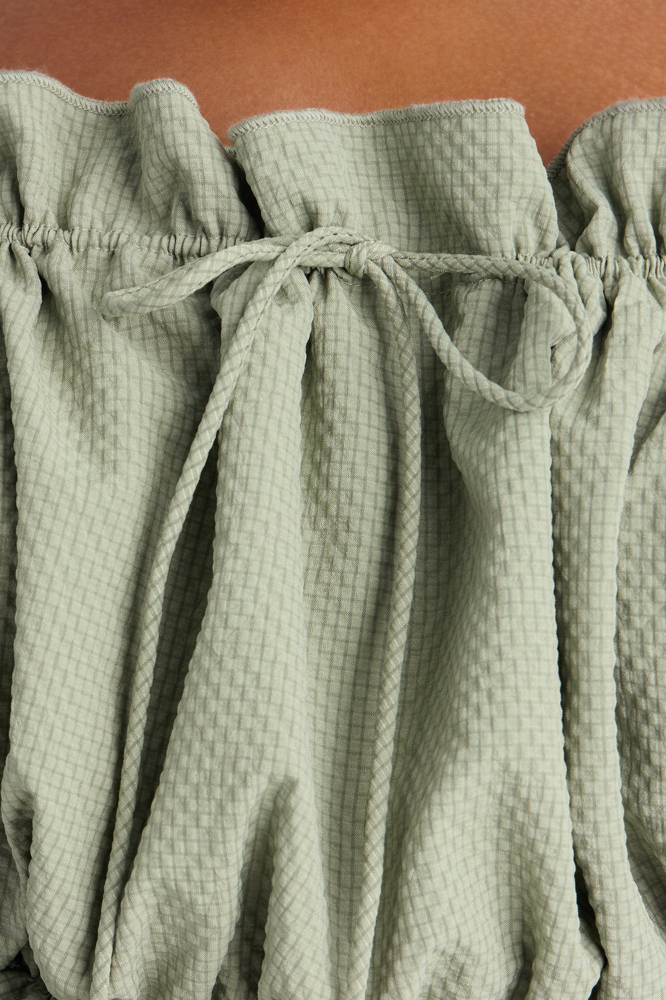 Sunkissed Therapy Lace Up Ruffle Top - Sage - Image 6