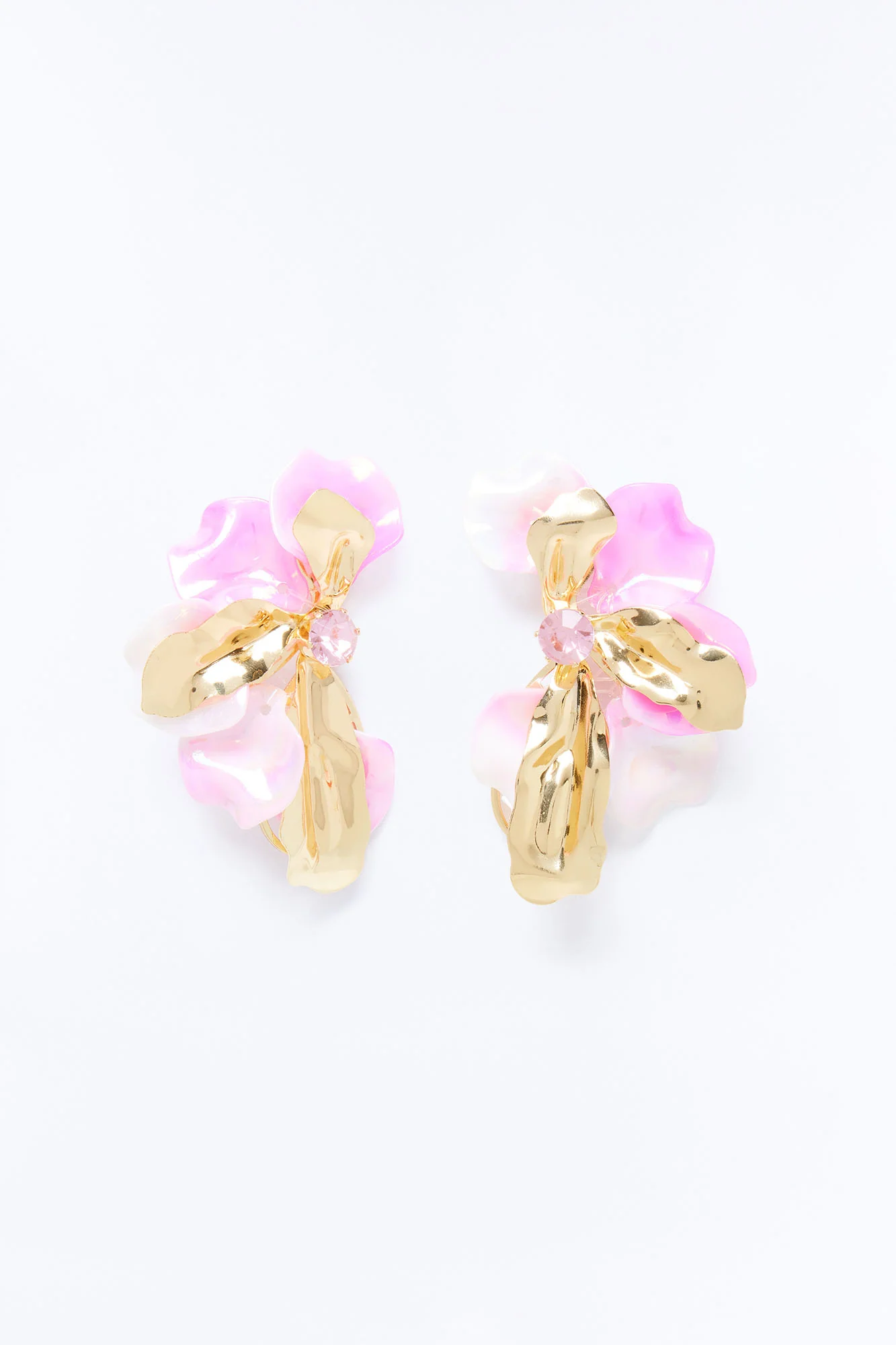 Sunlit Blossom Earrings - Gold/Pink - Image 3