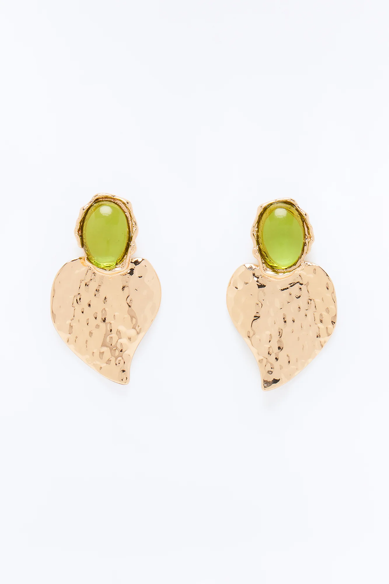 Sunset Mirage Jeweled Drop Earrings - Gold/Green - Image 3