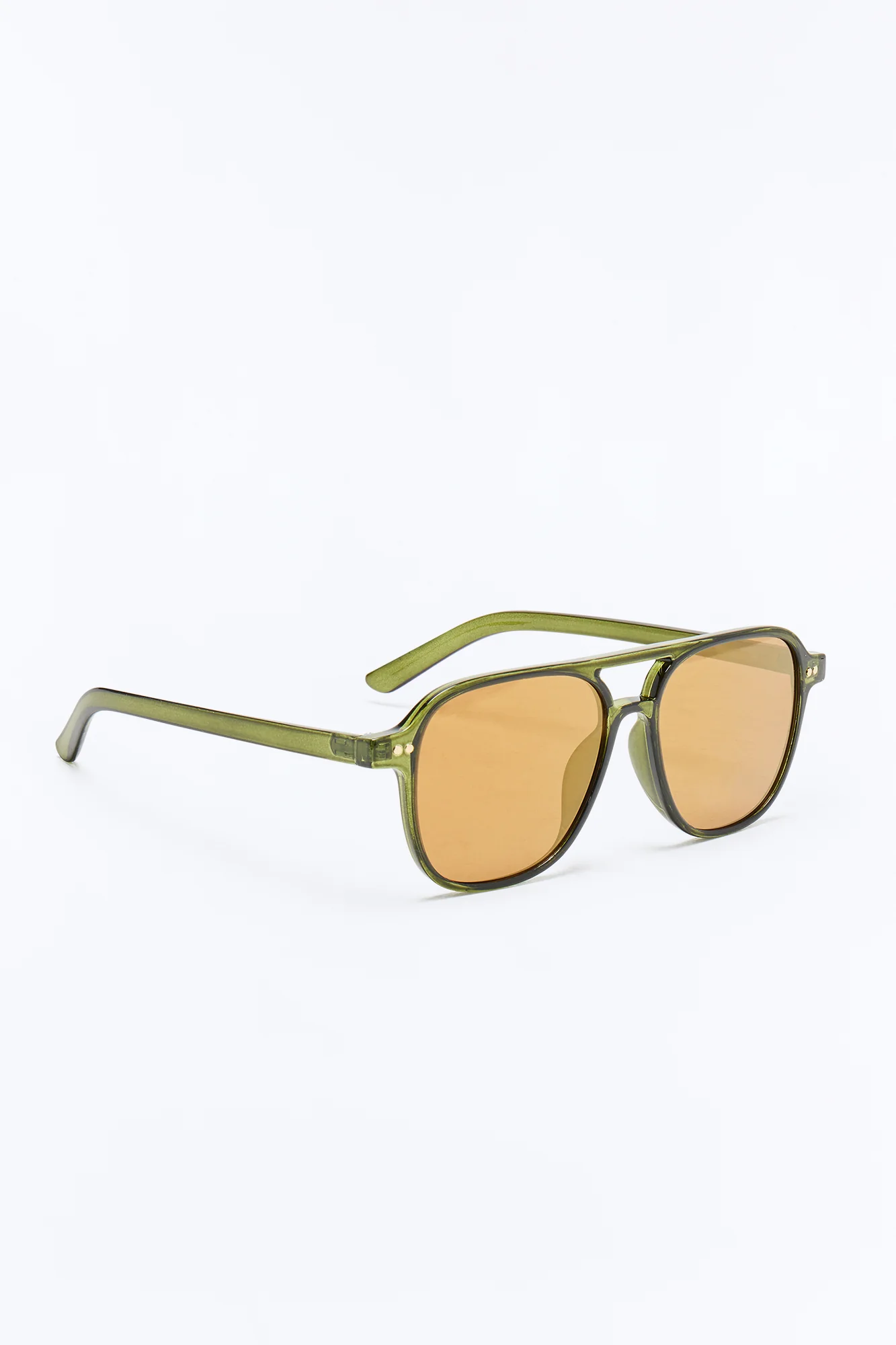Sunset Reflection Aviator Sunglasses - Gold/Green - Image 4